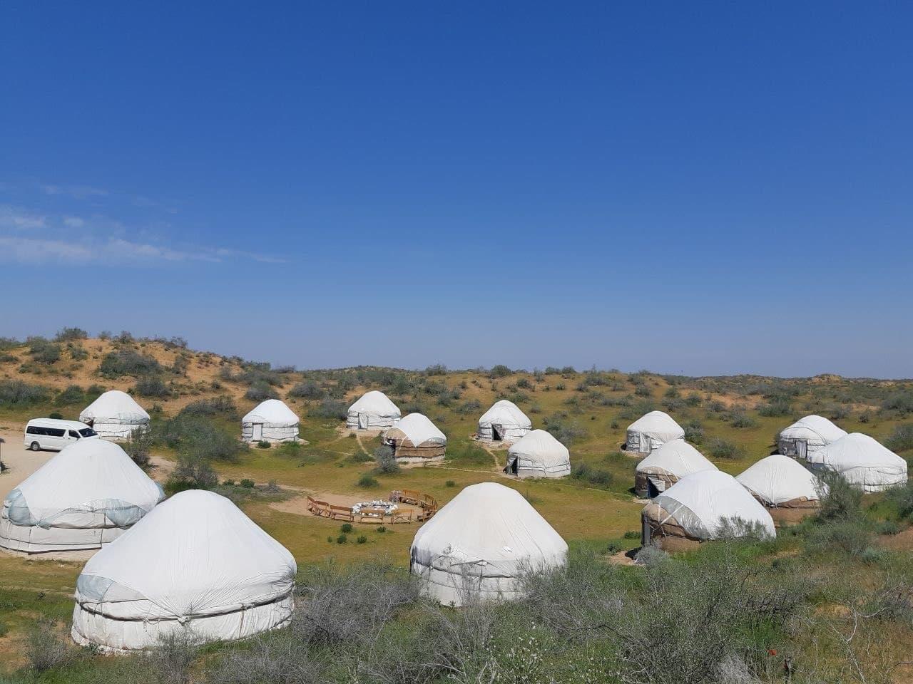 2-Day Desert Yurt Stay with Camel Trek & Aydarkul Lake