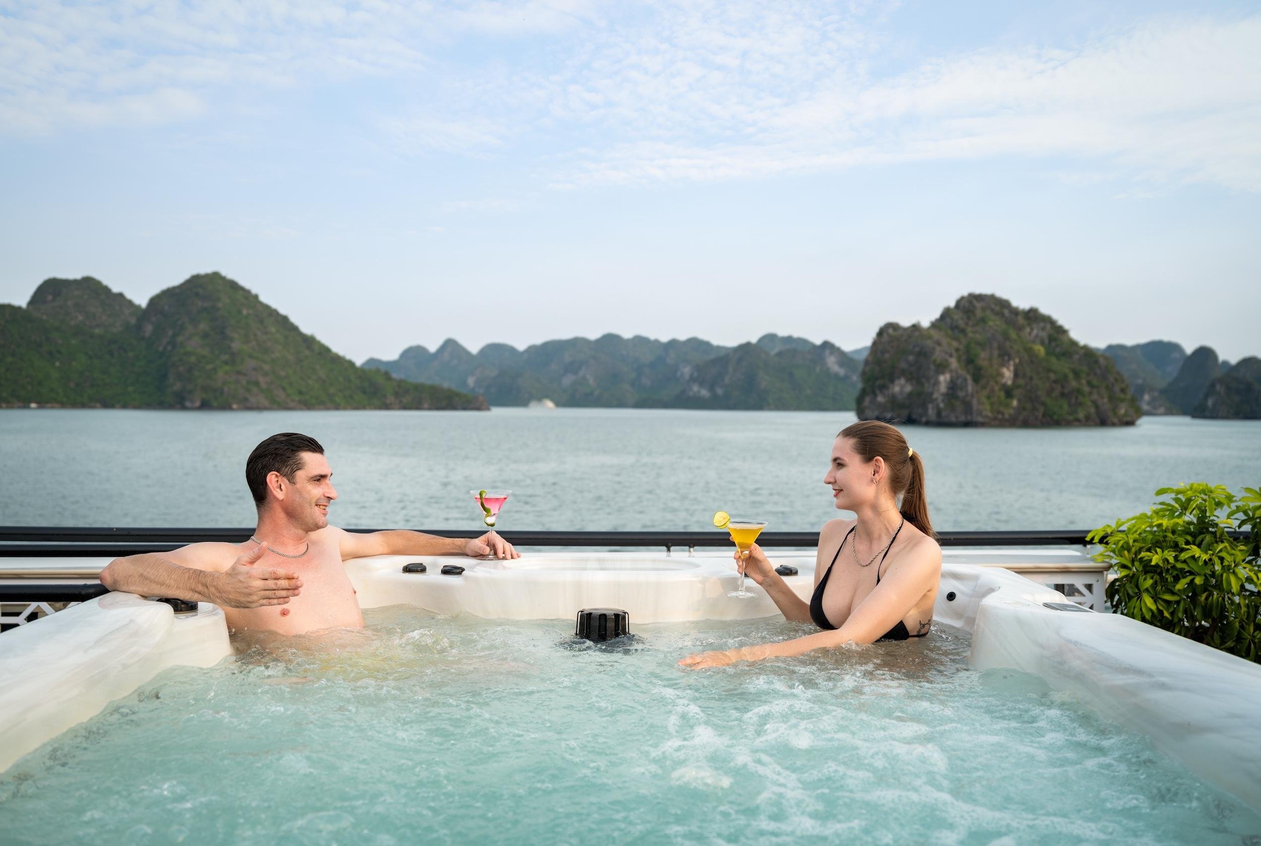 Halong Bay Luxury Day Cruise: Caves, Kayaking & Sunset Party