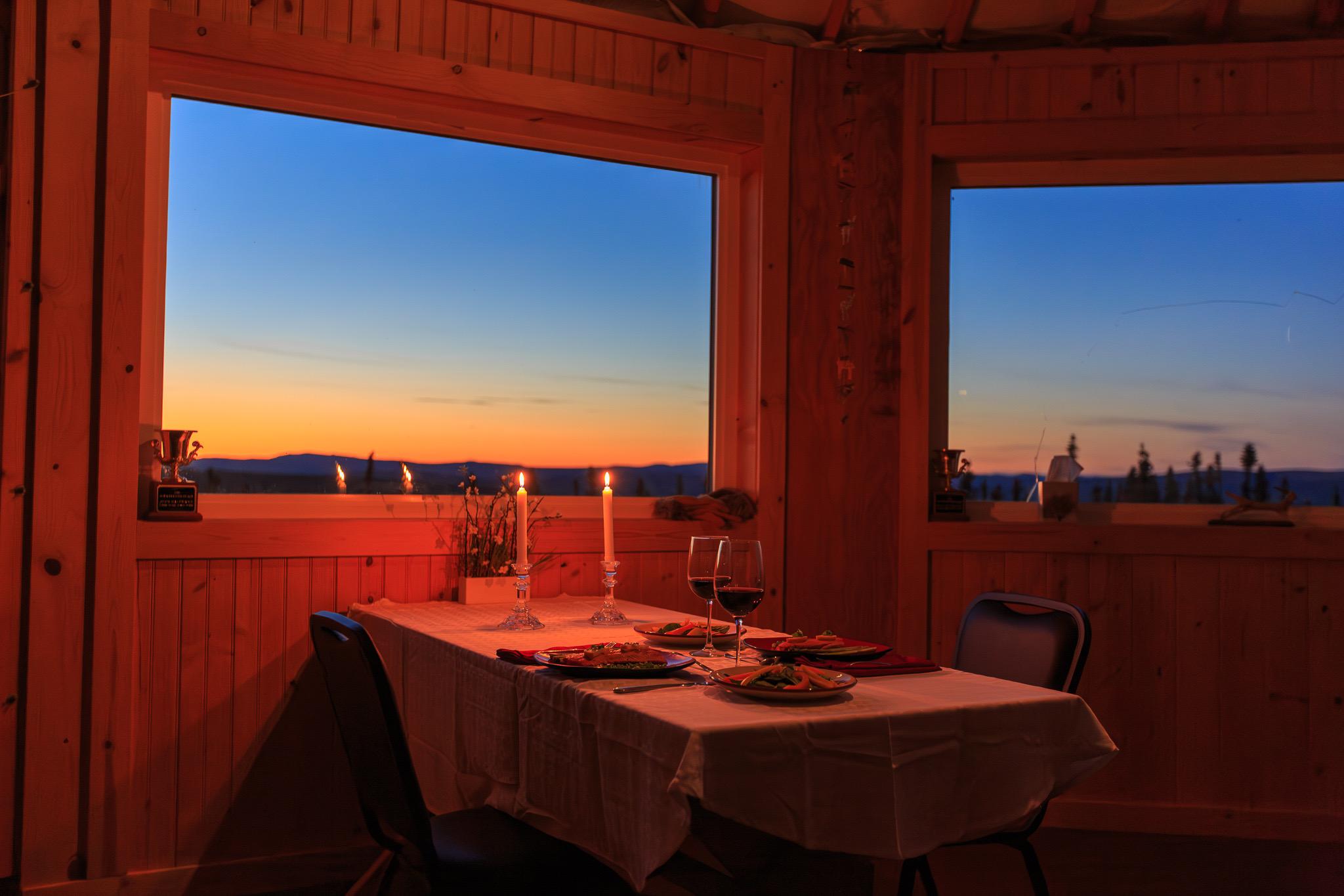 Late Night Yurt Dinner & Northern Lights