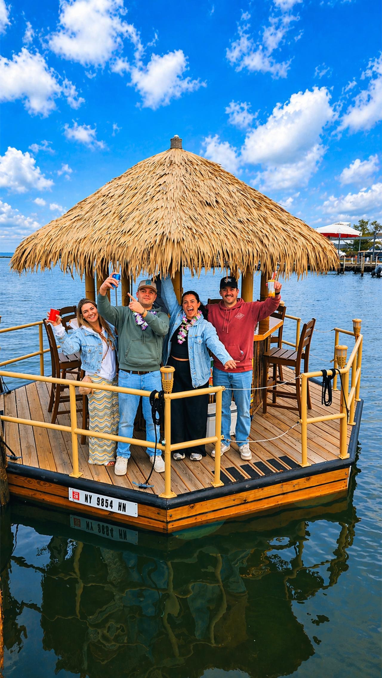 Tiki Boat Adventure on Long Island Waters