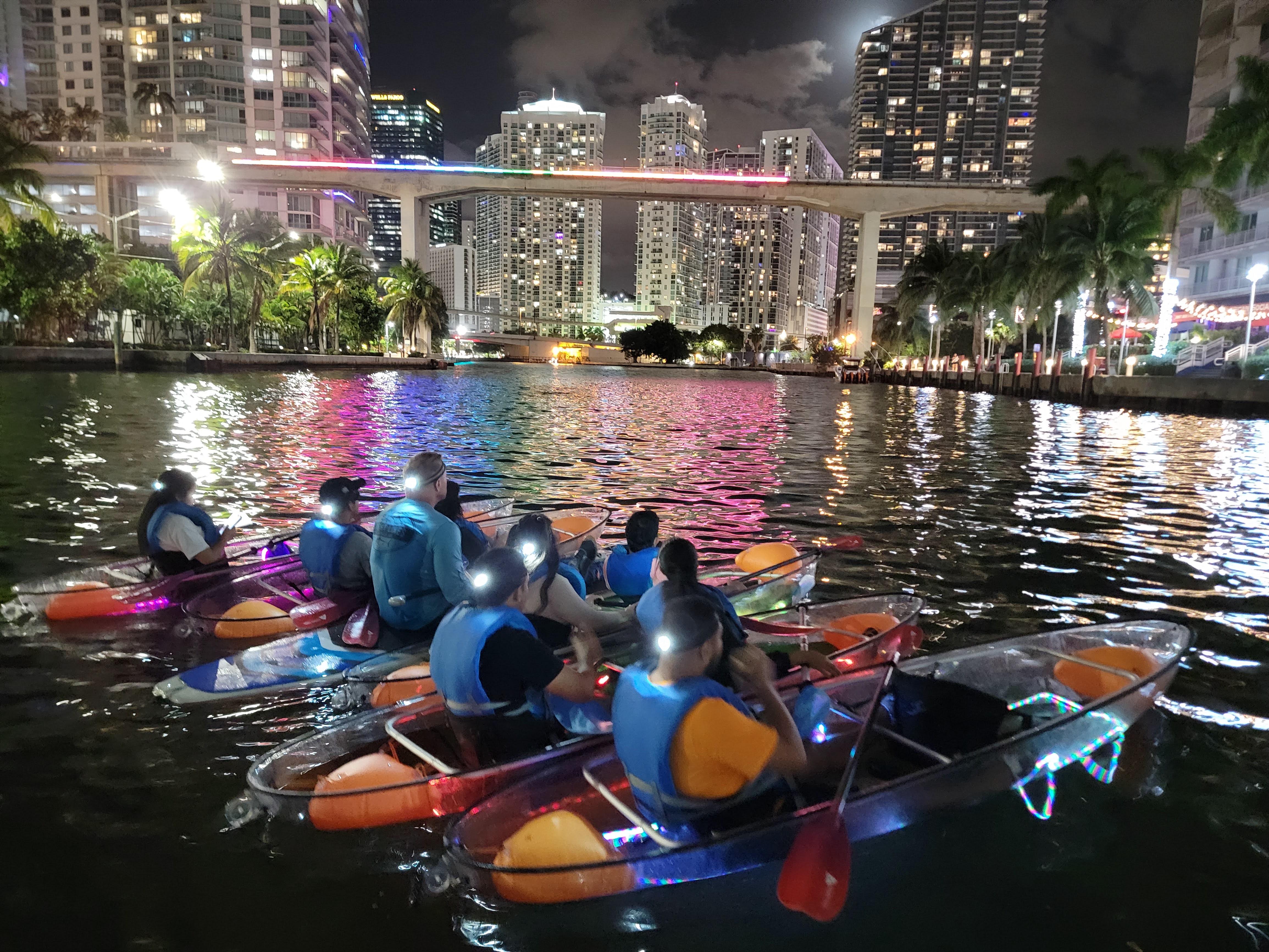 Miami Night Kayak Adventure with LED Lighting