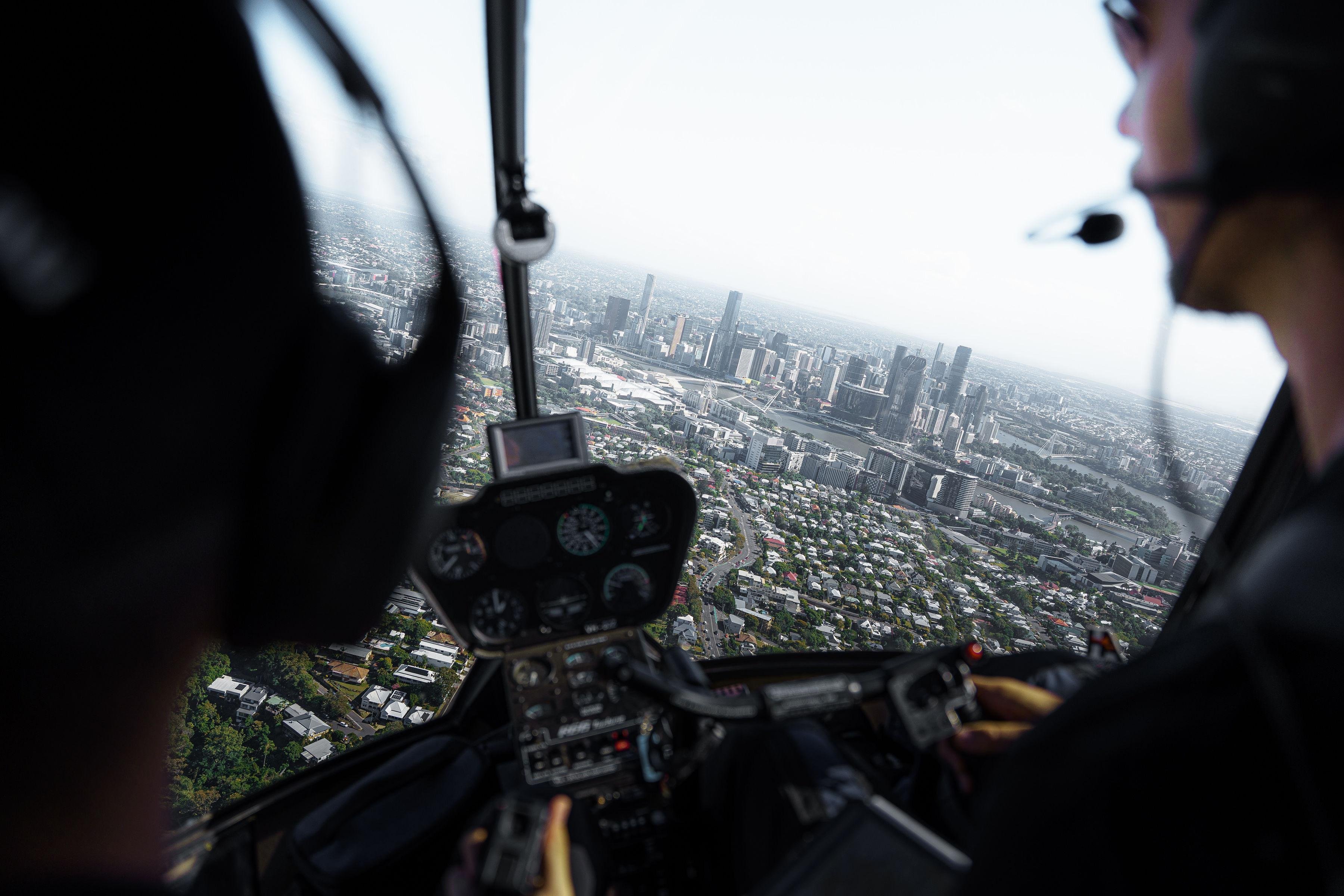 Private Helicopter Flight Over Brisbane