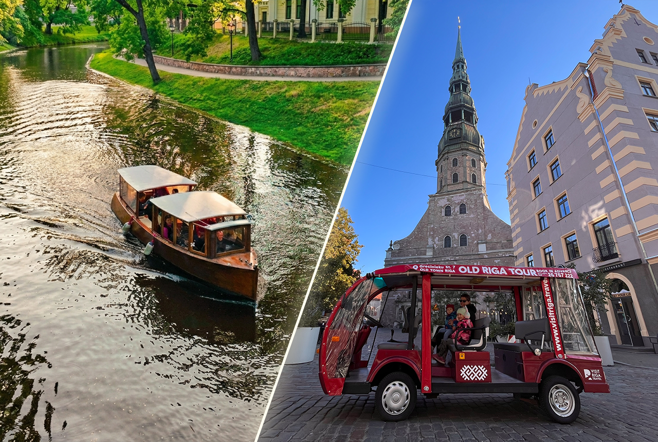 Riga Canal & Old Town Combo: Boat Cruise + Electric Bus Tour