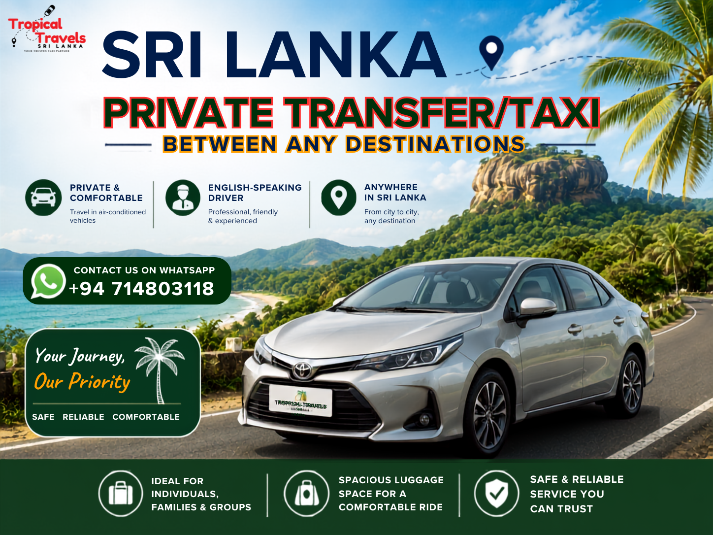 Private Transfer Service Across Sri Lanka