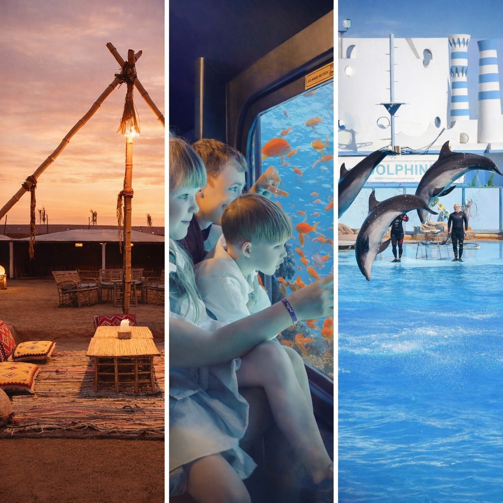 Hurghada Dolphin Show, Snorkeling & Bedouin Desert Experience