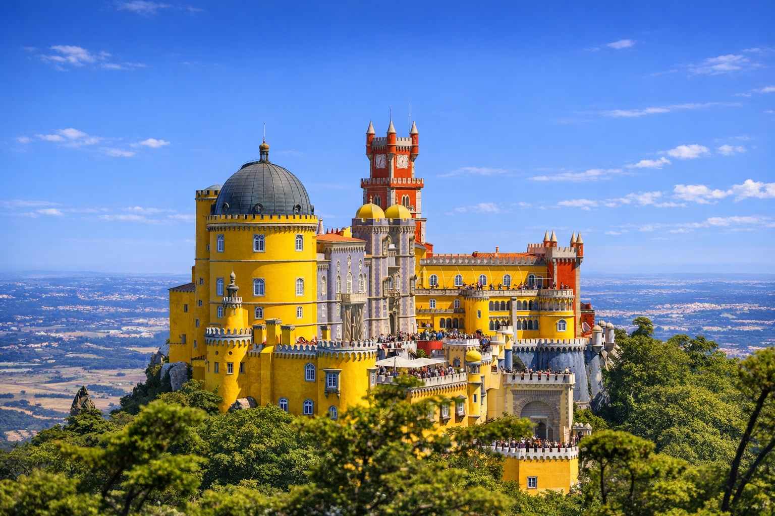 Sintra, Pena Palace, Regaleira & Cascais Day Tour from Lisbon