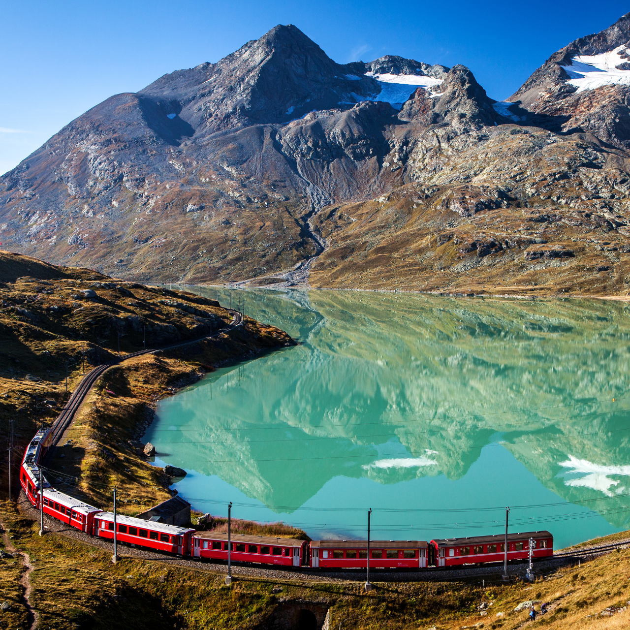 From Tirano: Bernina Red Train Ticket to St. Moritz