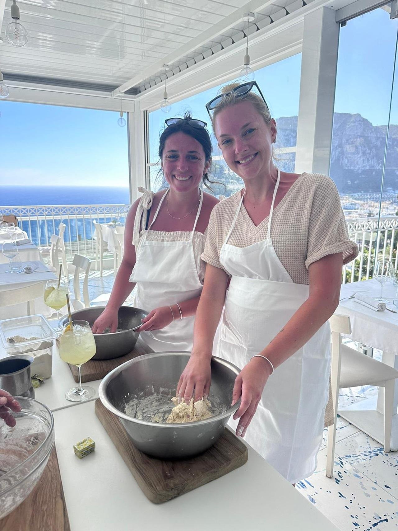 Capri Pizza Making Class with Sea Views, Wine & Tiramisu