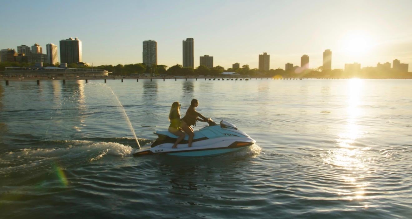 Jet Ski Adventure on Lake Michigan with Skyline Views