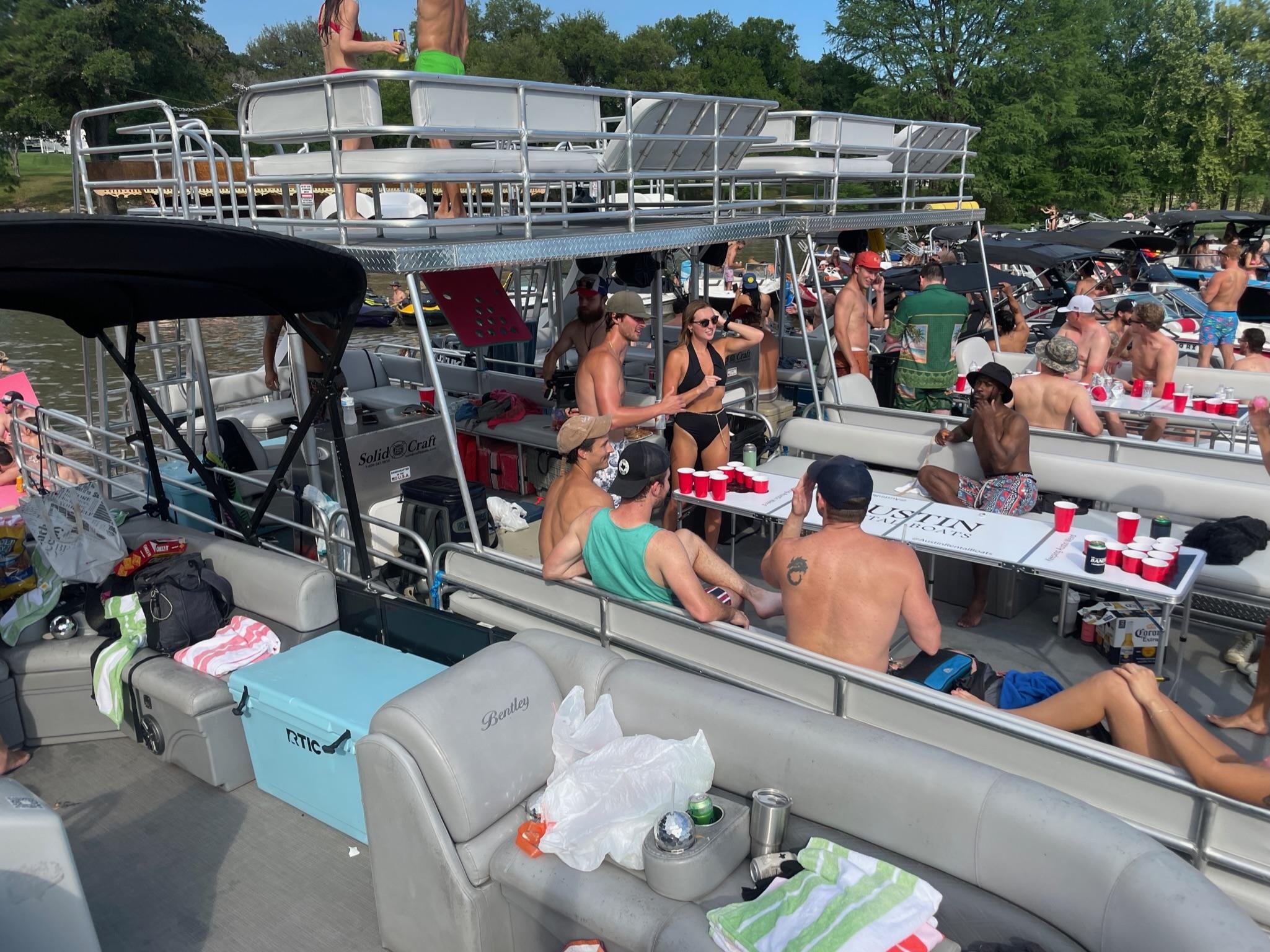 Lake Austin Double-Decker Party Barge with Water Slide