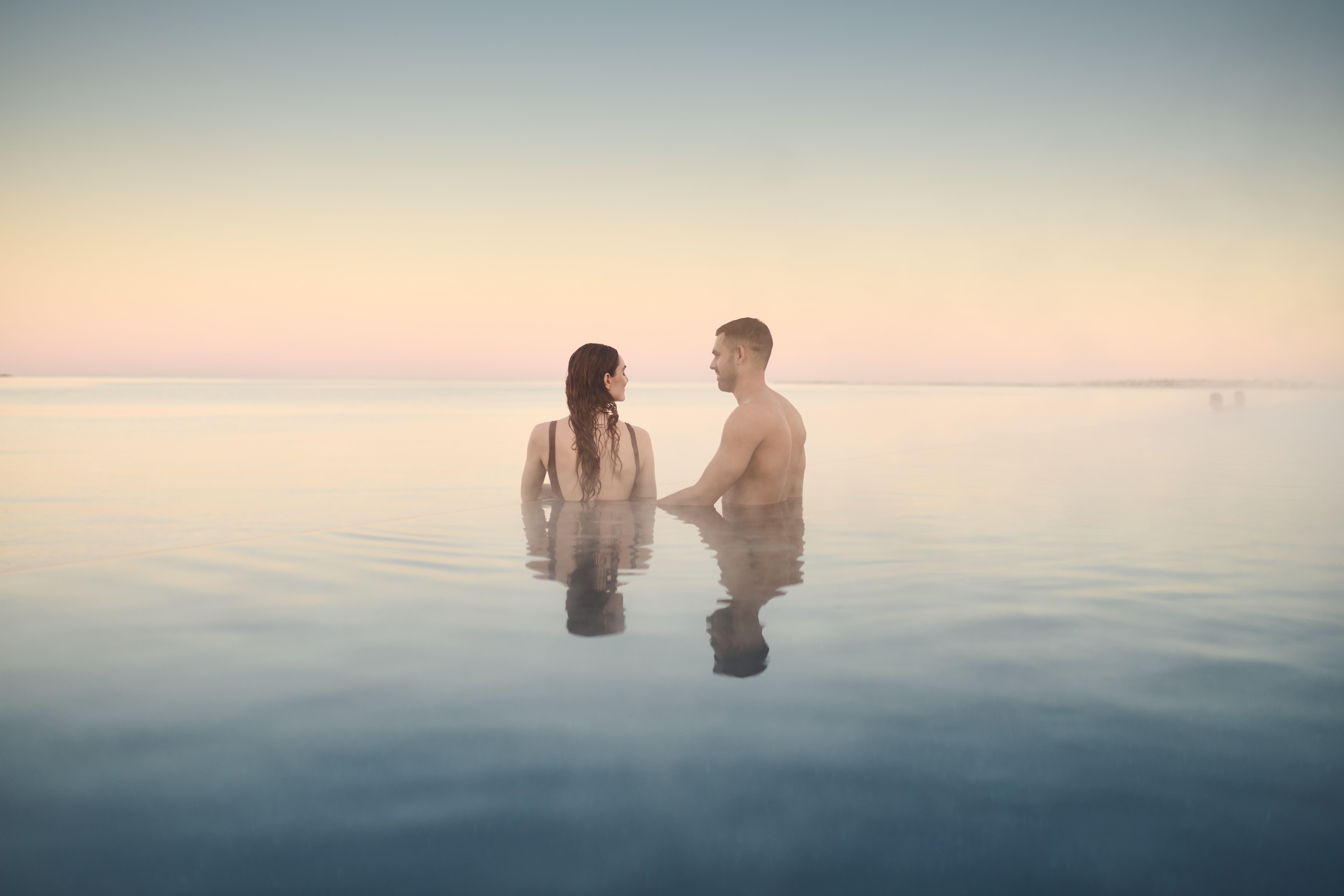 Sky Lagoon cold plunge and warm lagoon contrast on the 7-step Skjol ritual, Reykjavik Iceland
