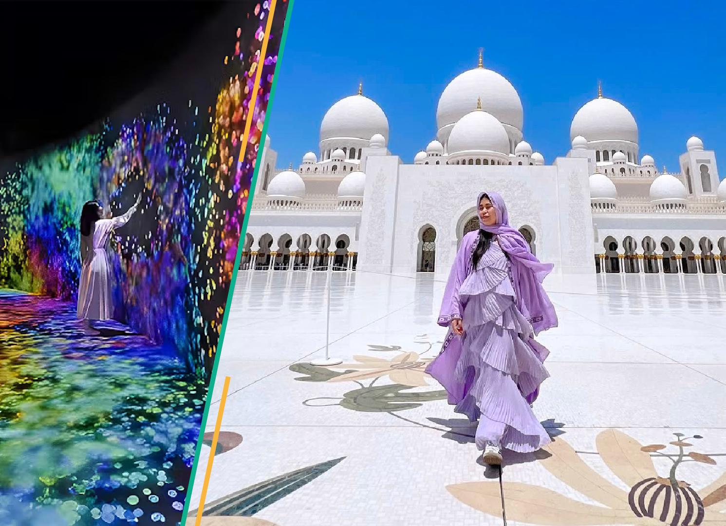 Abu Dhabi Grand Mosque & teamLab Digital Art Experience