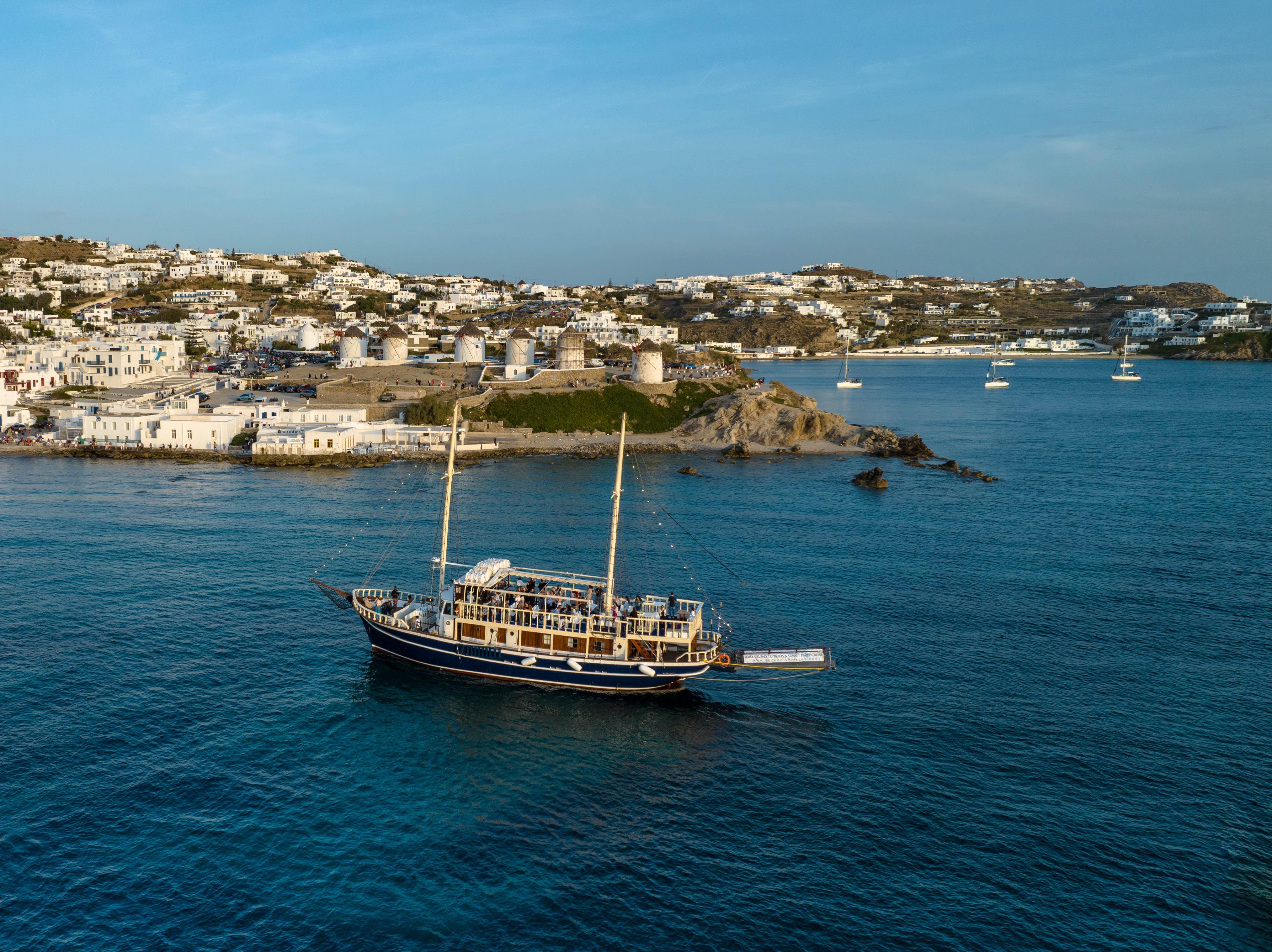 Mykonos Sunset Party Cruise with Swim Stop