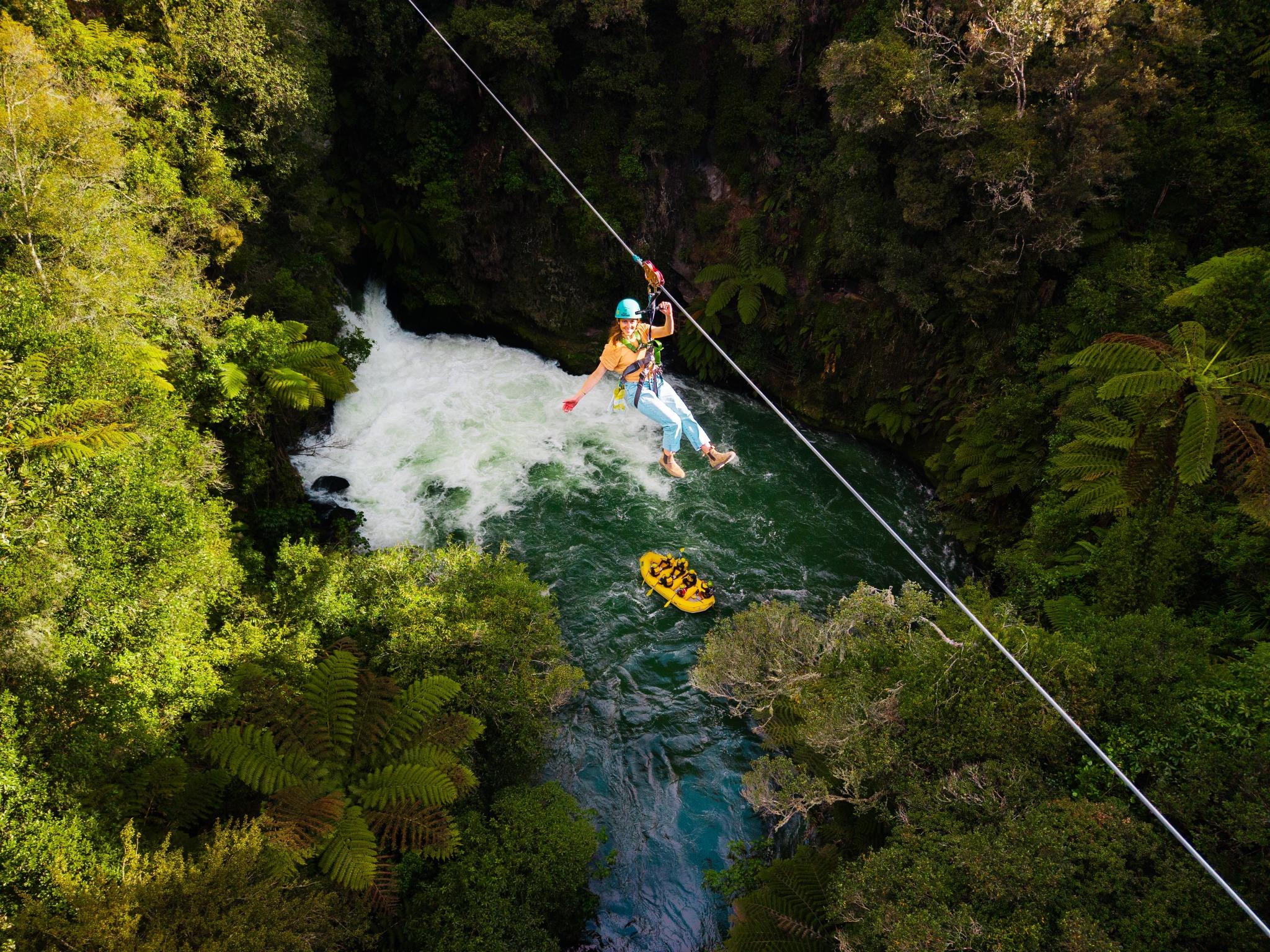 Rotorua Ziplines & Rafting Combo with Free Sauna