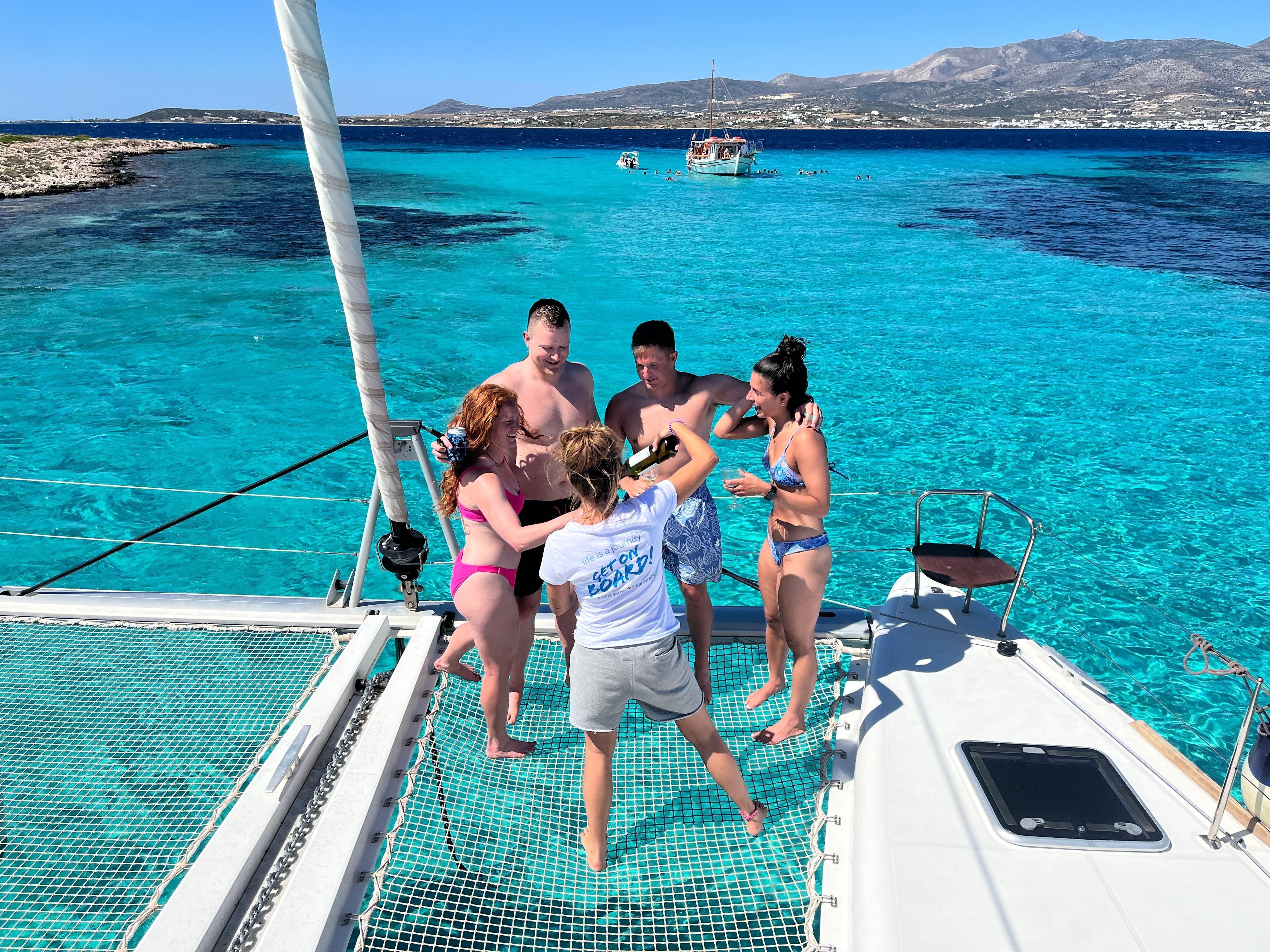 Full-Day Catamaran Sailing Adventure around Paros & Antiparos