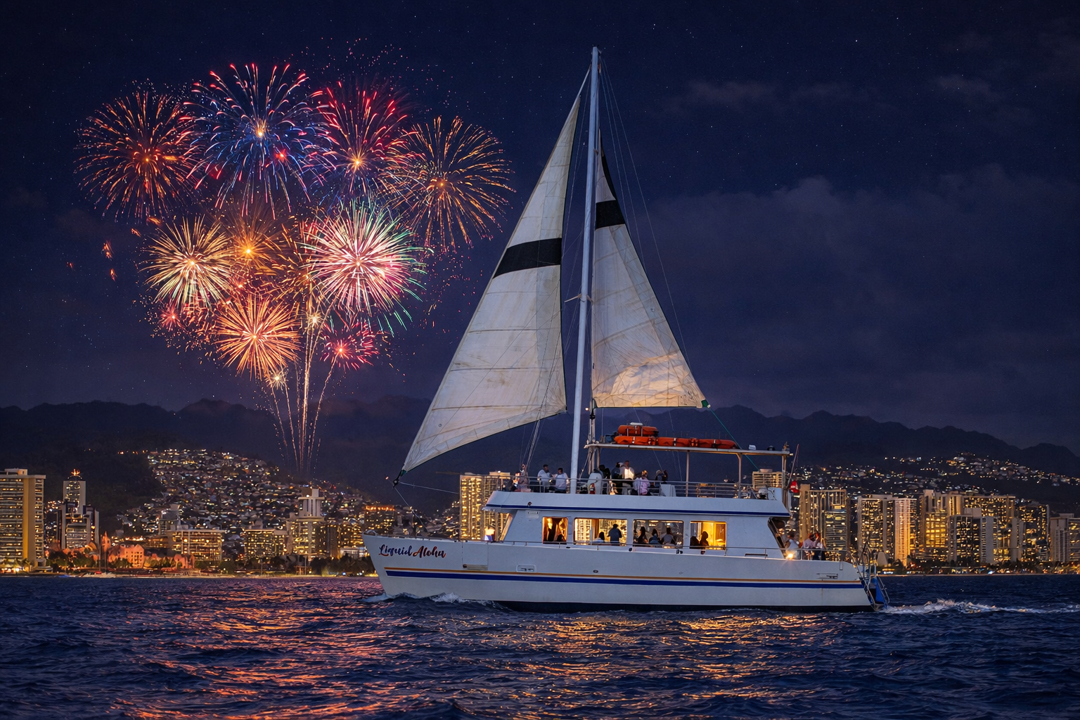 Waikiki Friday Night Fireworks Boat Cruise