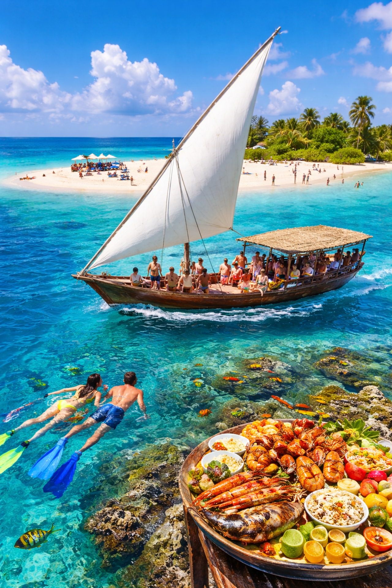 Zanzibar Safari Blue: Dhow Sailing, Snorkeling & Seafood Feast