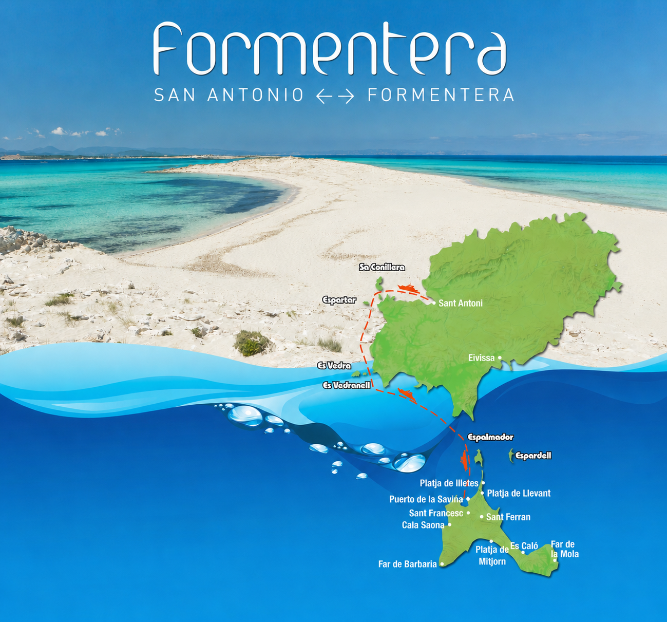 Sant Antoni to Formentera Ferry Day Trip