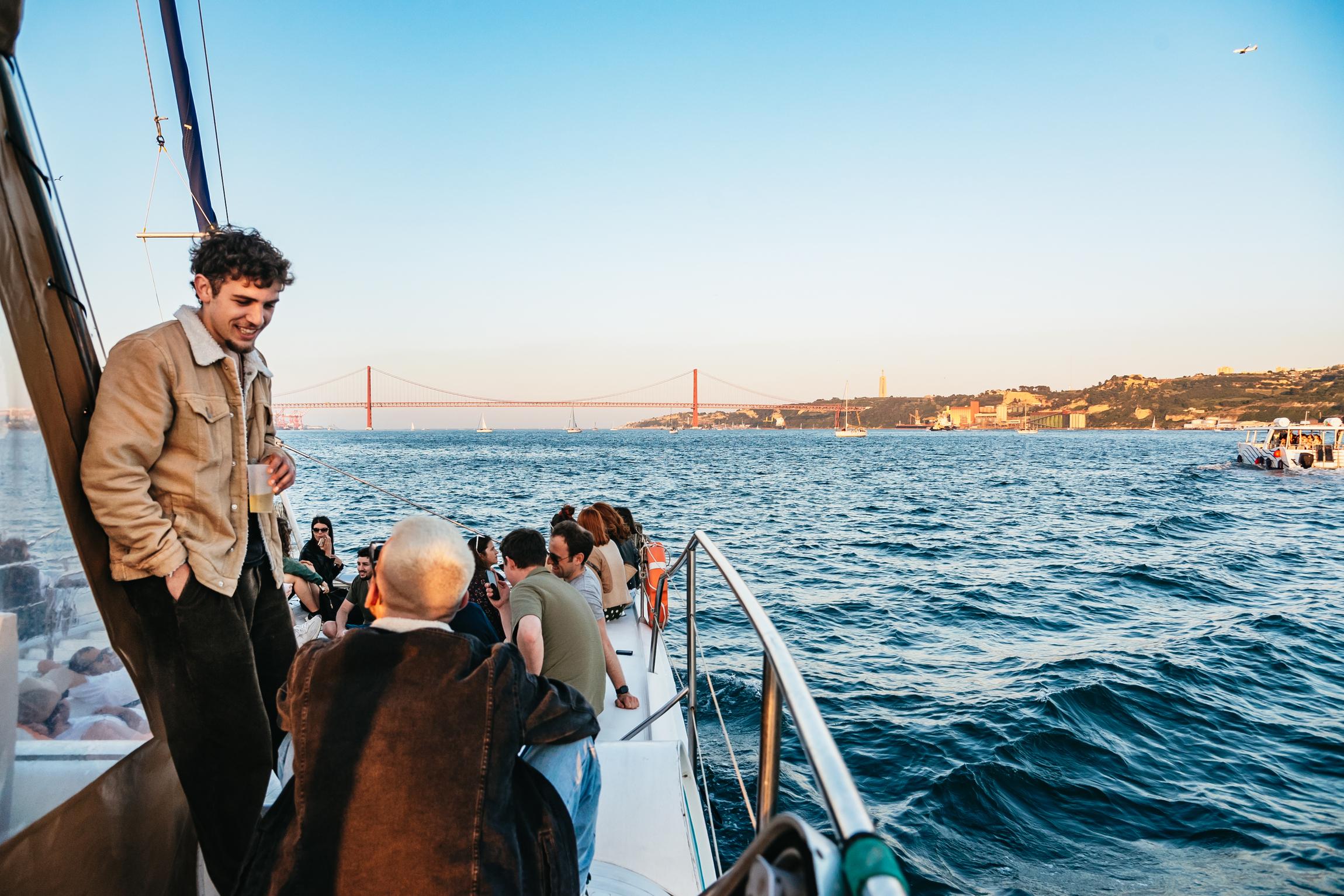 Lisbon Sunset Catamaran Cruise on the Tagus River