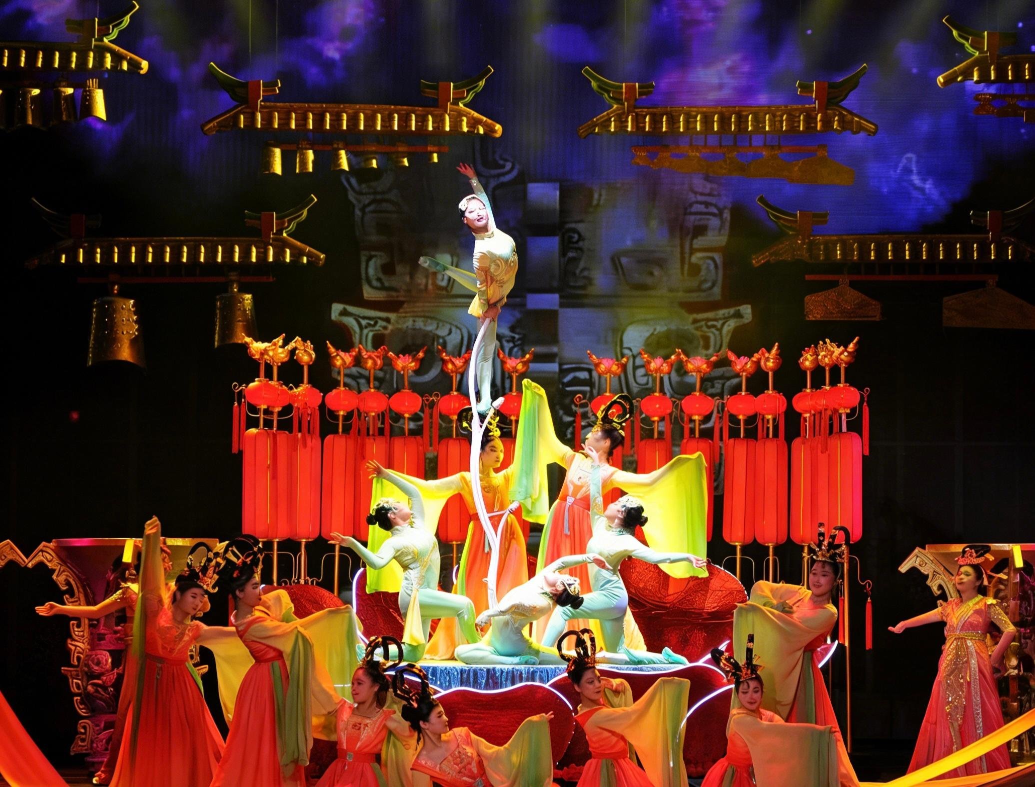 Red Theater Acrobatic Performance with Reserved Seating