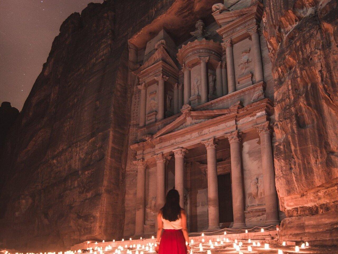 Petra by Night Light Festival with Optional Day Tour from Amman