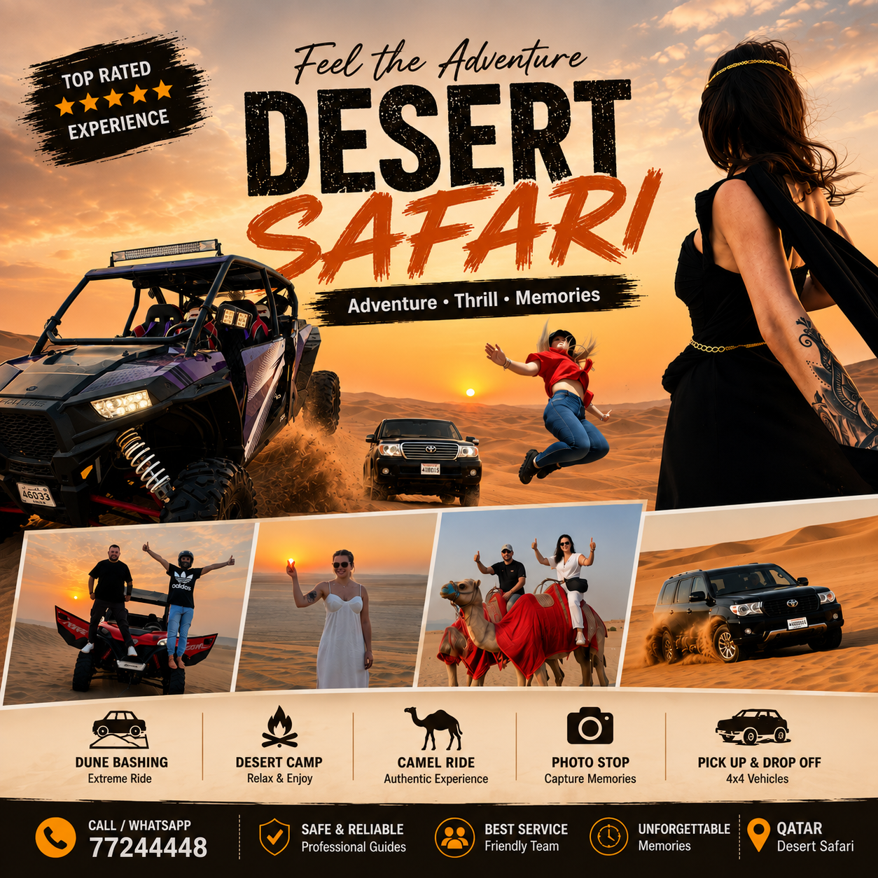 Qatar Desert Safari with Dune Bashing and Inland Sea Visit