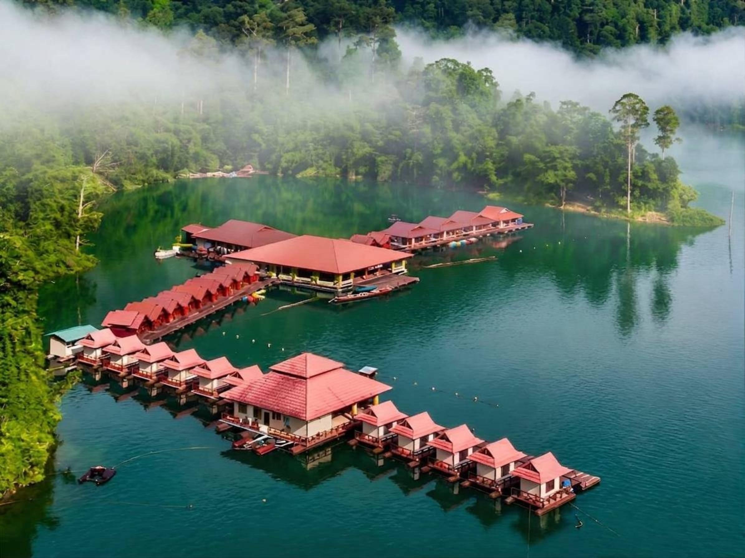 Cheow Lan Lake Overnight Floating Raft Stay with Coral Cave Trek