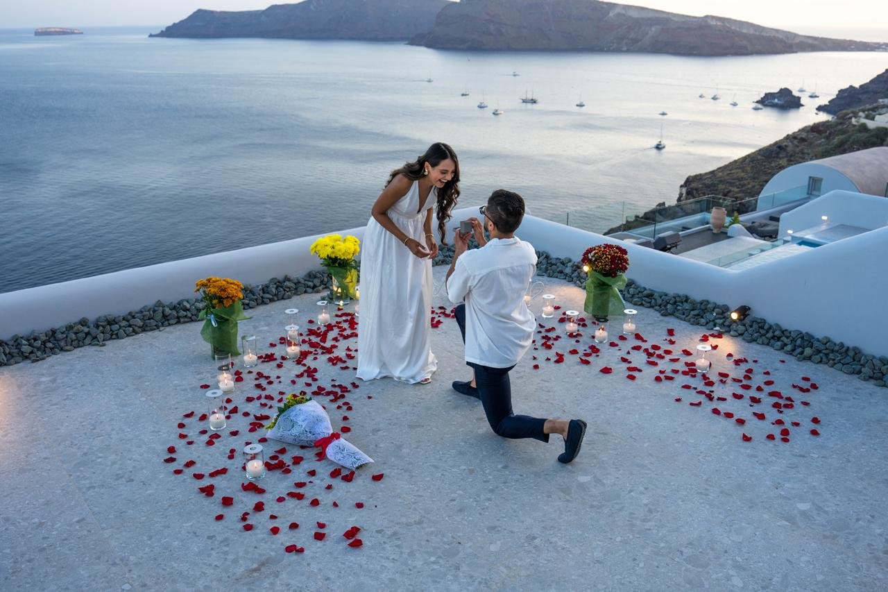 Santorini Proposal Photography Session in Oia