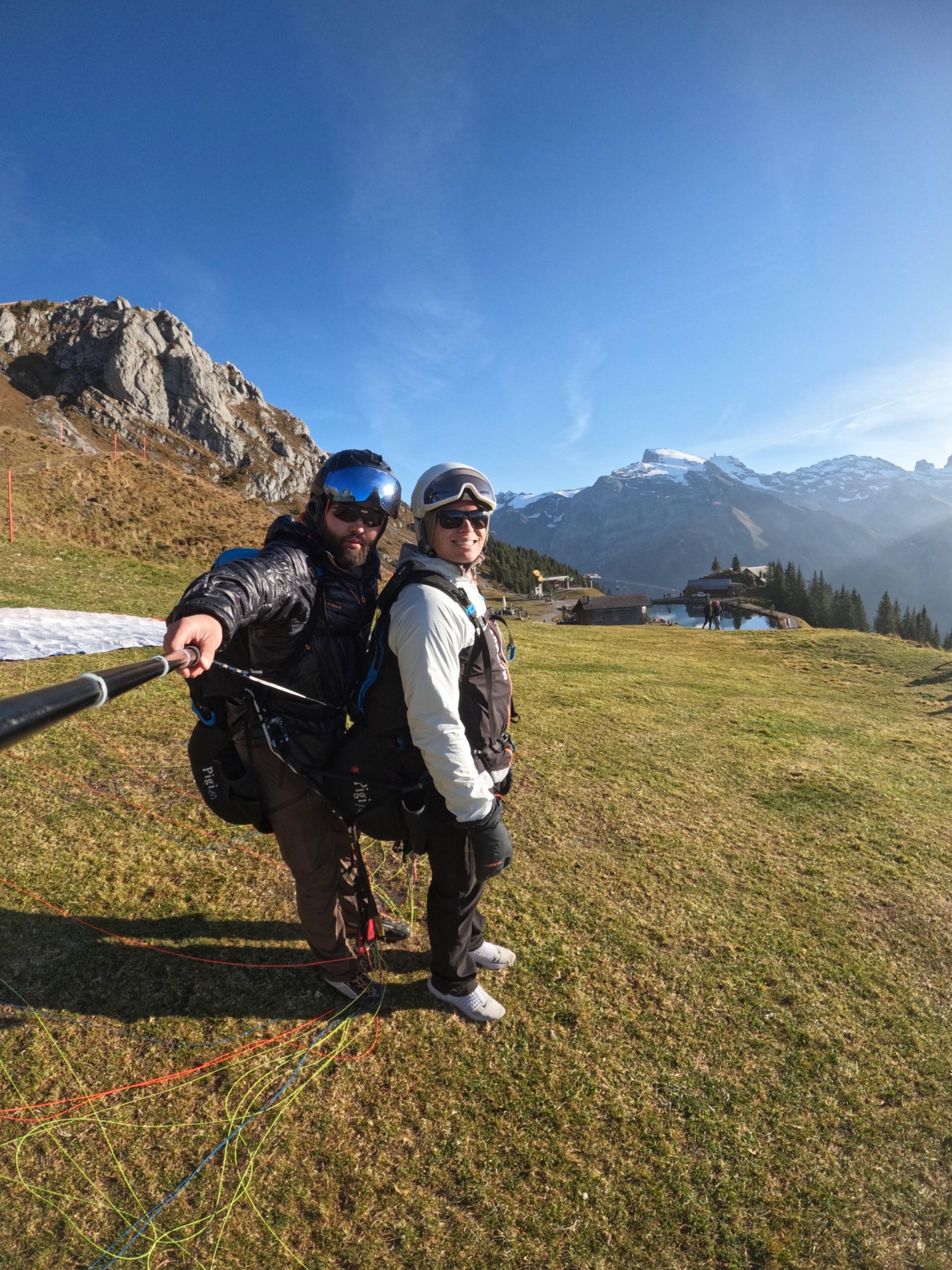Tandem Paragliding Flight over Engelberg Alps