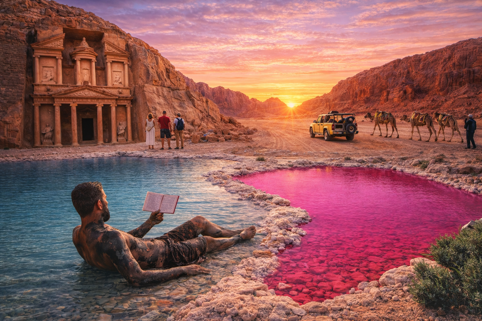 Private 2-Day Jordan Explorer: Petra, Wadi Rum Desert, Pink Lake & Dead Sea