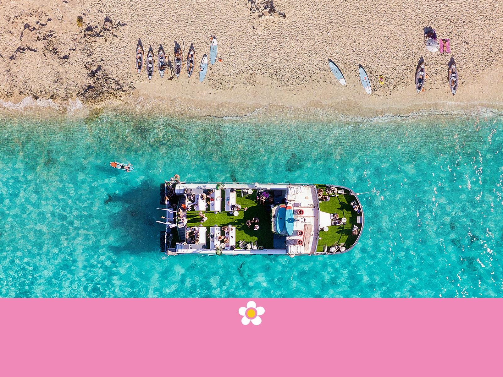 Full-Day Formentera Catamaran with Sunset Party & Open Bar
