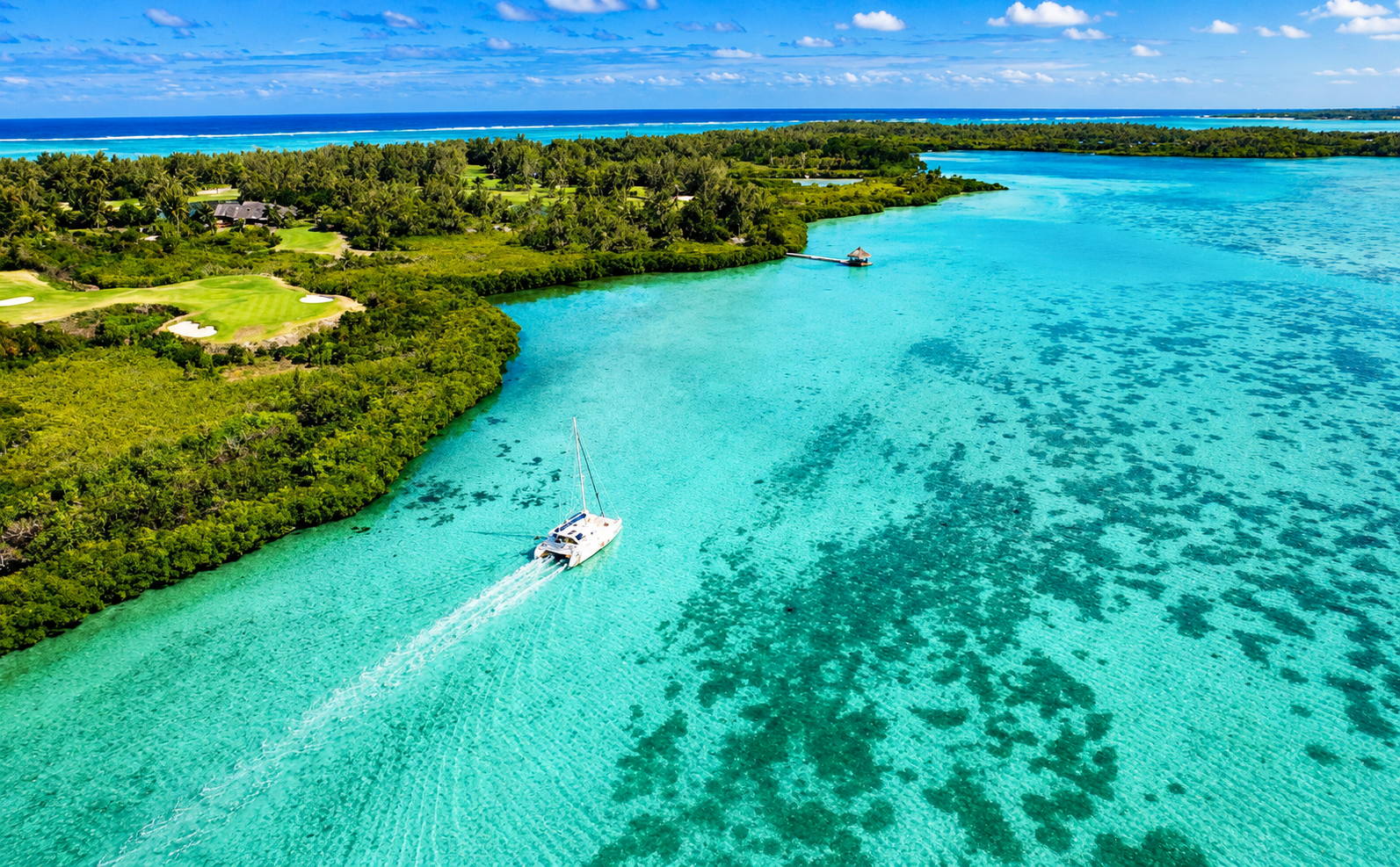 Île aux Cerfs Catamaran Cruise with BBQ & Waterfalls
