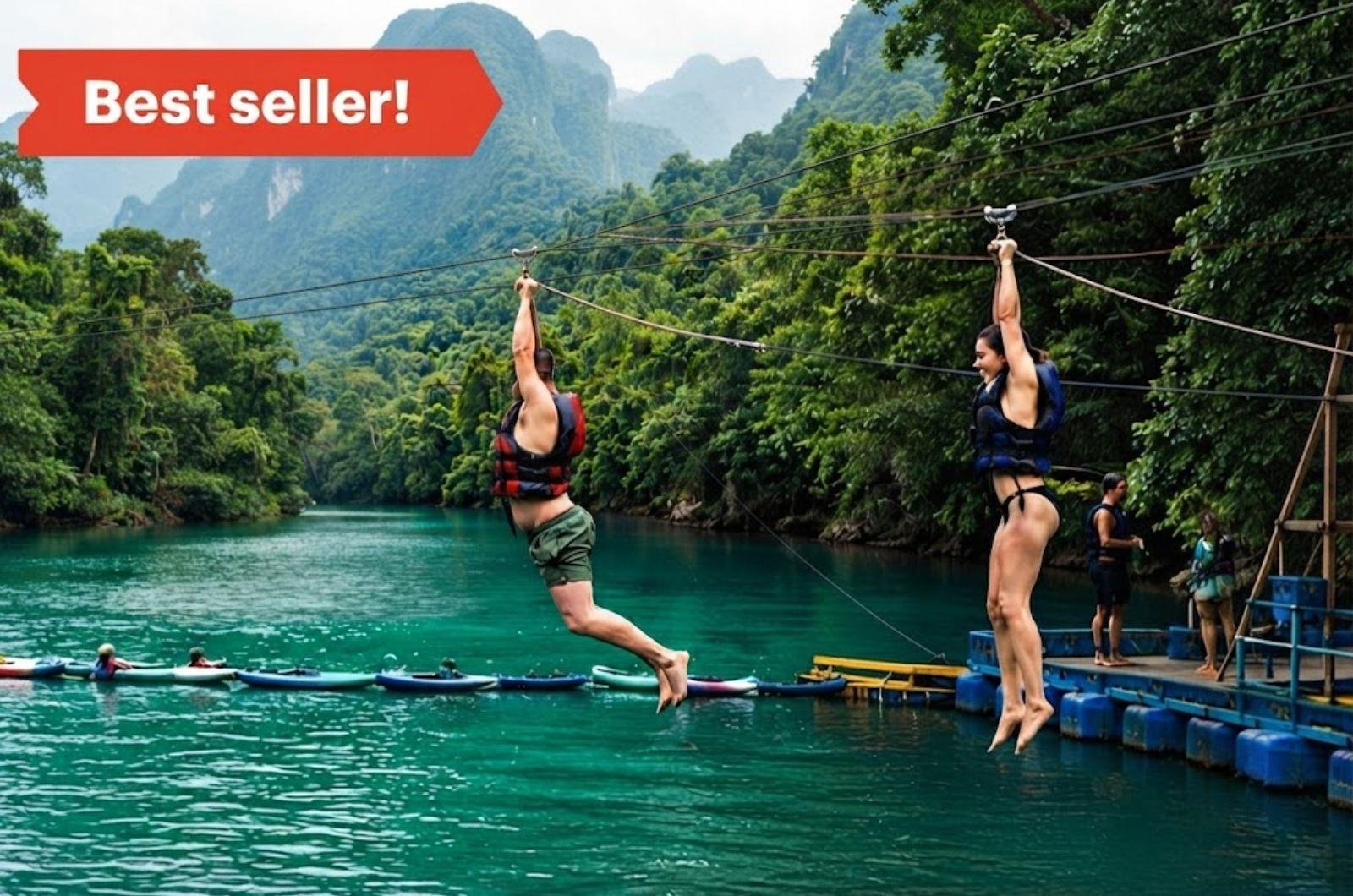 Paradise Cave & Dark Cave Adventure with Zipline and Mud Bath