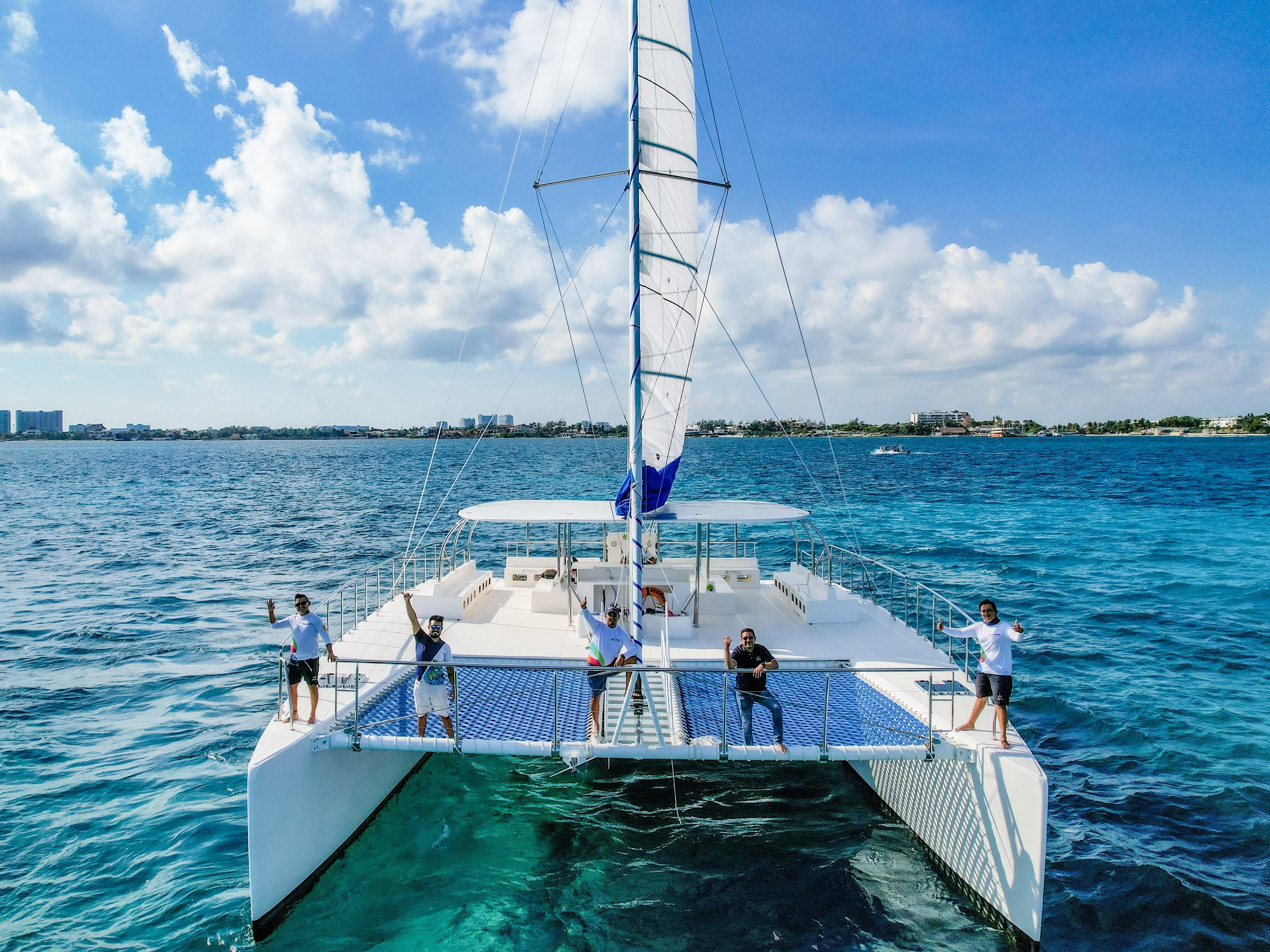 Isla Mujeres Catamaran Day Trip: Open Bar, Snorkeling & Beach Club