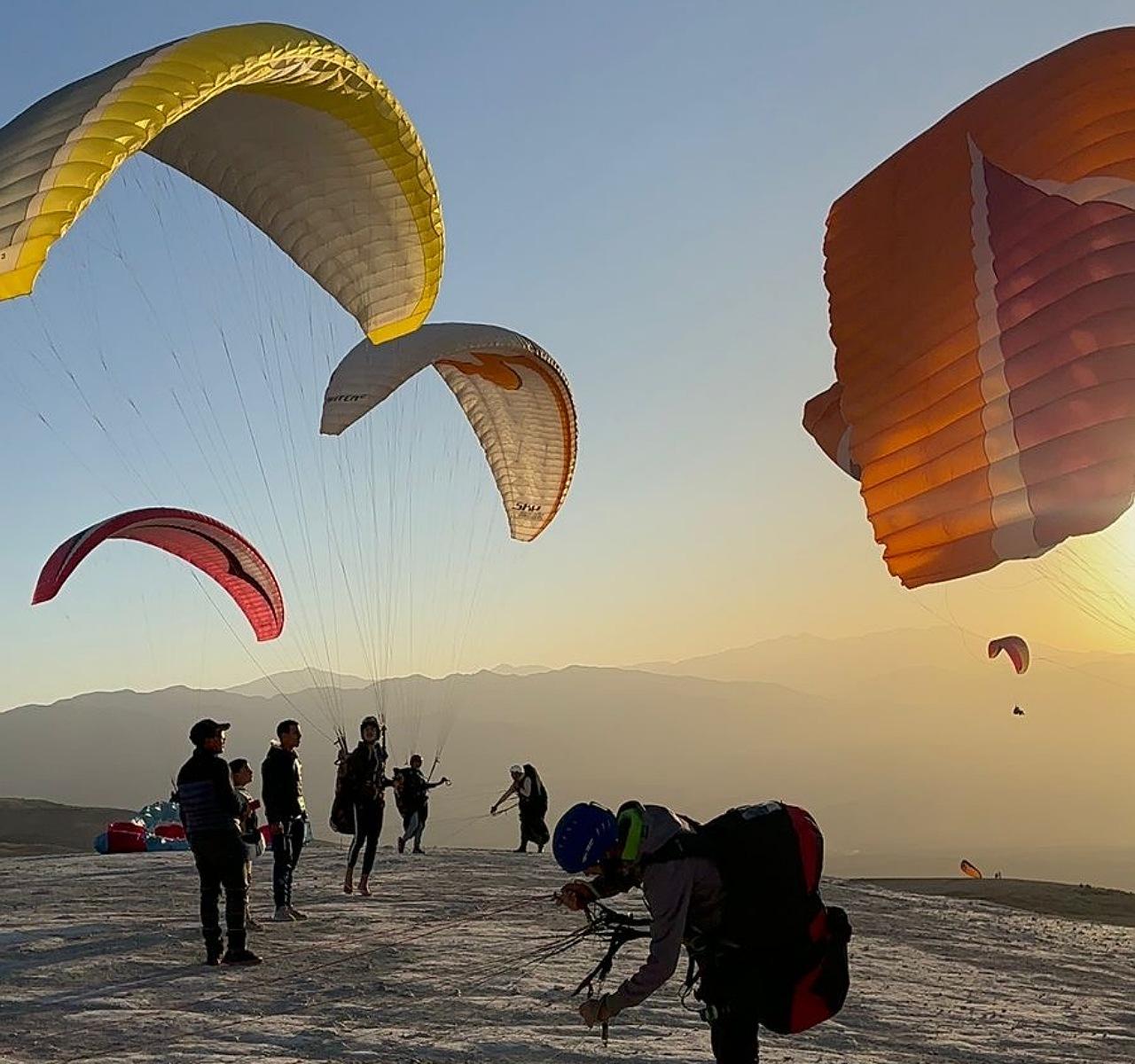 Agafay Desert Paragliding with Atlas Mountain Views