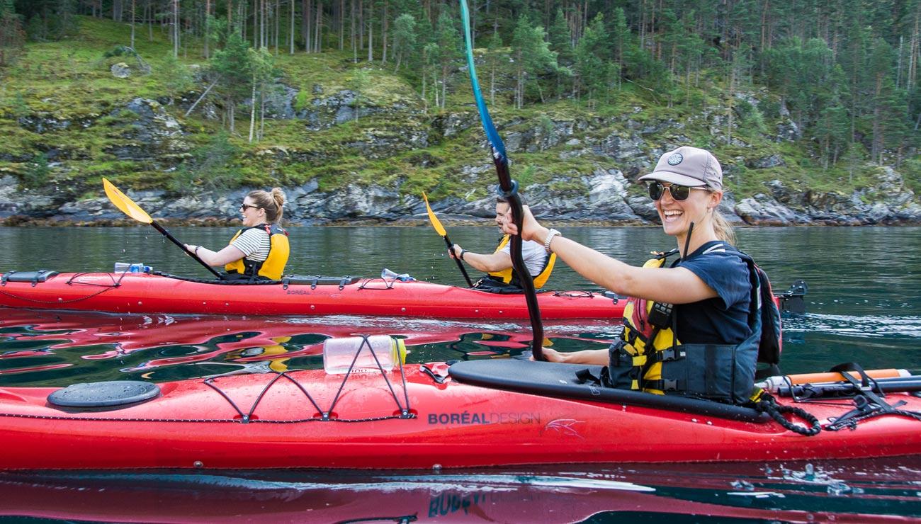 Geiranger Fjord Kayak Adventure to Seven Sisters Waterfall