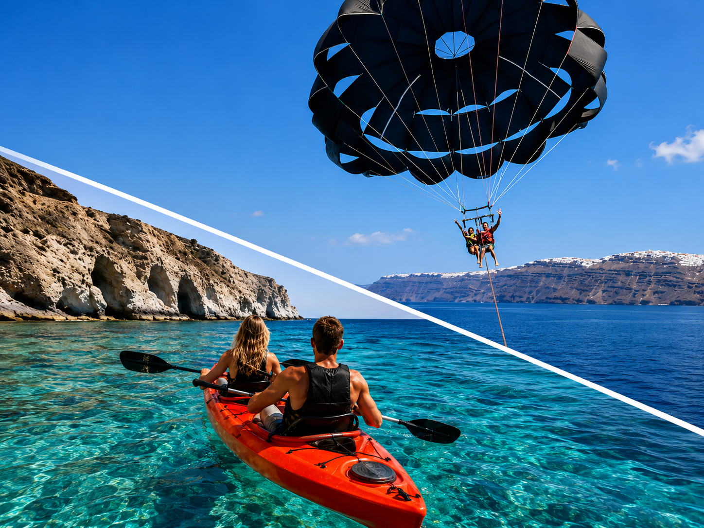 Kayaking & Parasailing Combo at Perivolos Beach