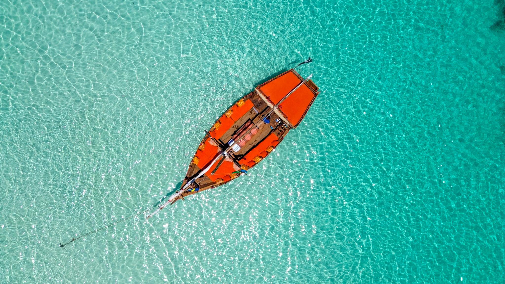 Mnemba Island Full-Day Dhow Sail: Dolphins, Snorkeling & BBQ