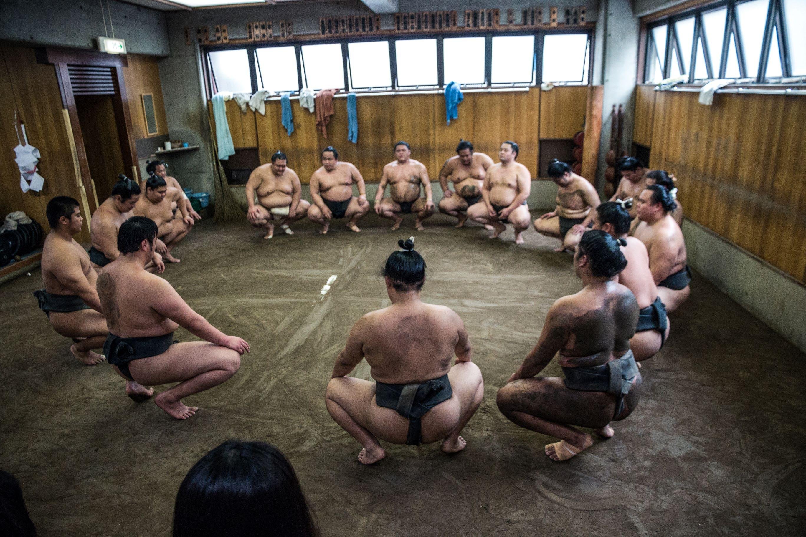 Sumo stable tour — morning practice (asageiko) inside a Tokyo heya — image 1