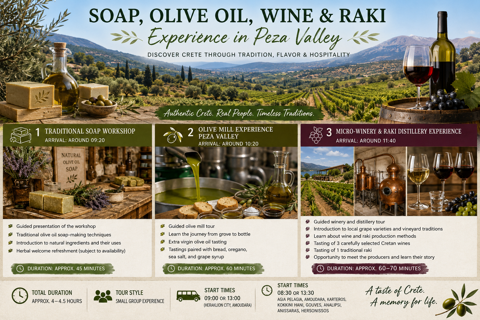 Peza Valley Artisan Experience: Soap, Olive Oil, Wine & Raki
