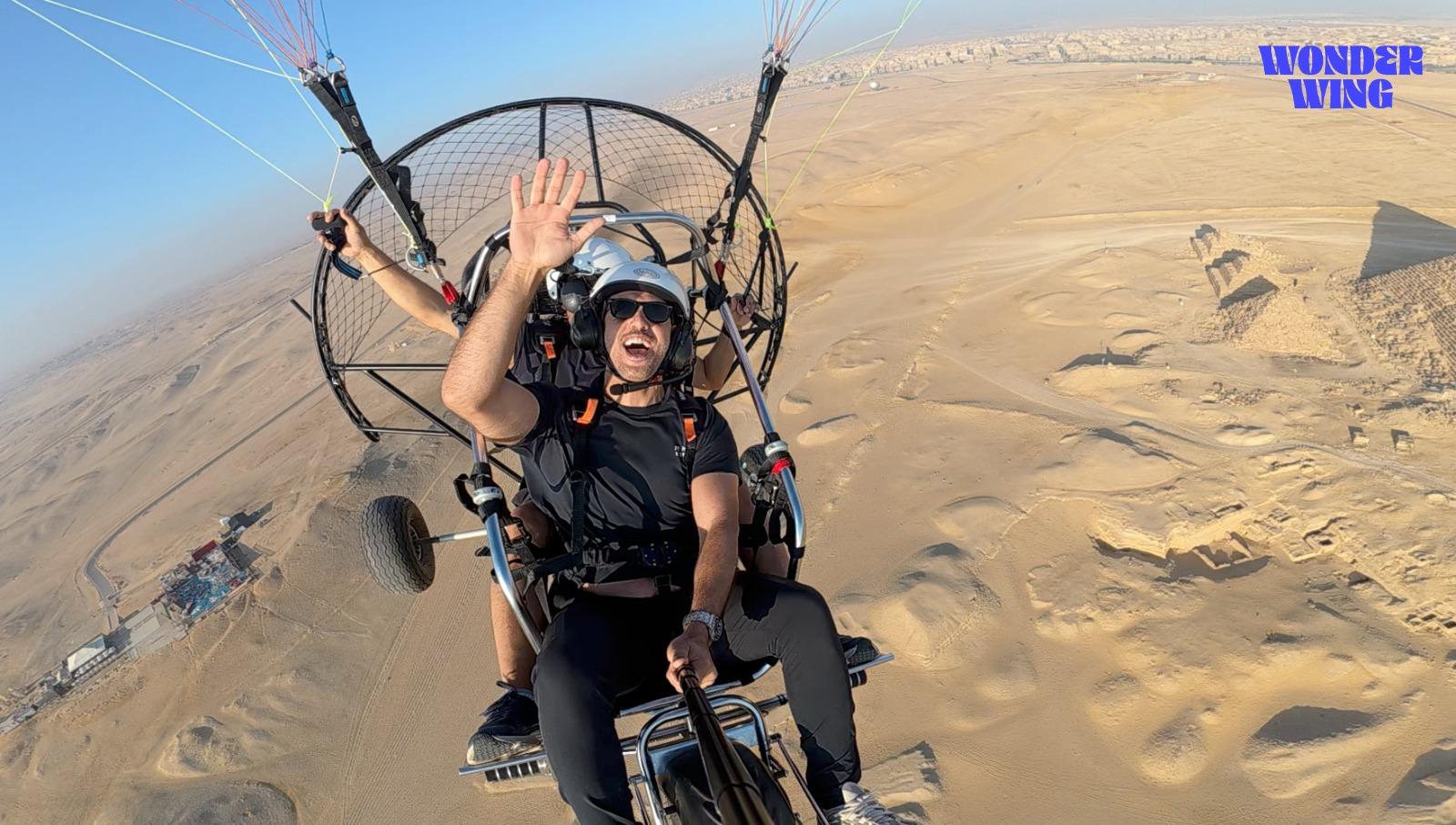 Tandem Paramotor Flight Over the Pyramids of Giza