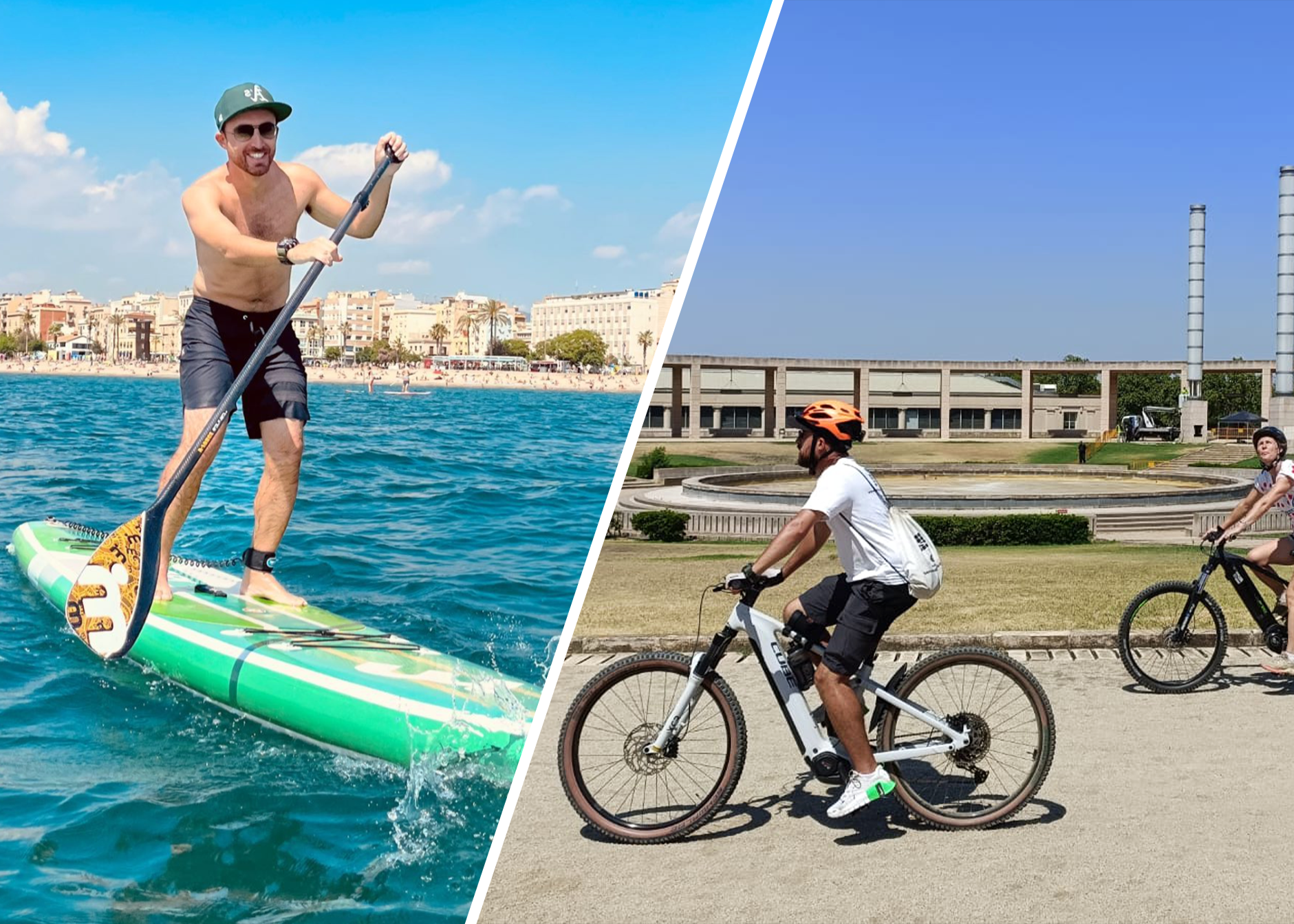 Montjuïc eBike & Paddleboard Adventure with Lunch