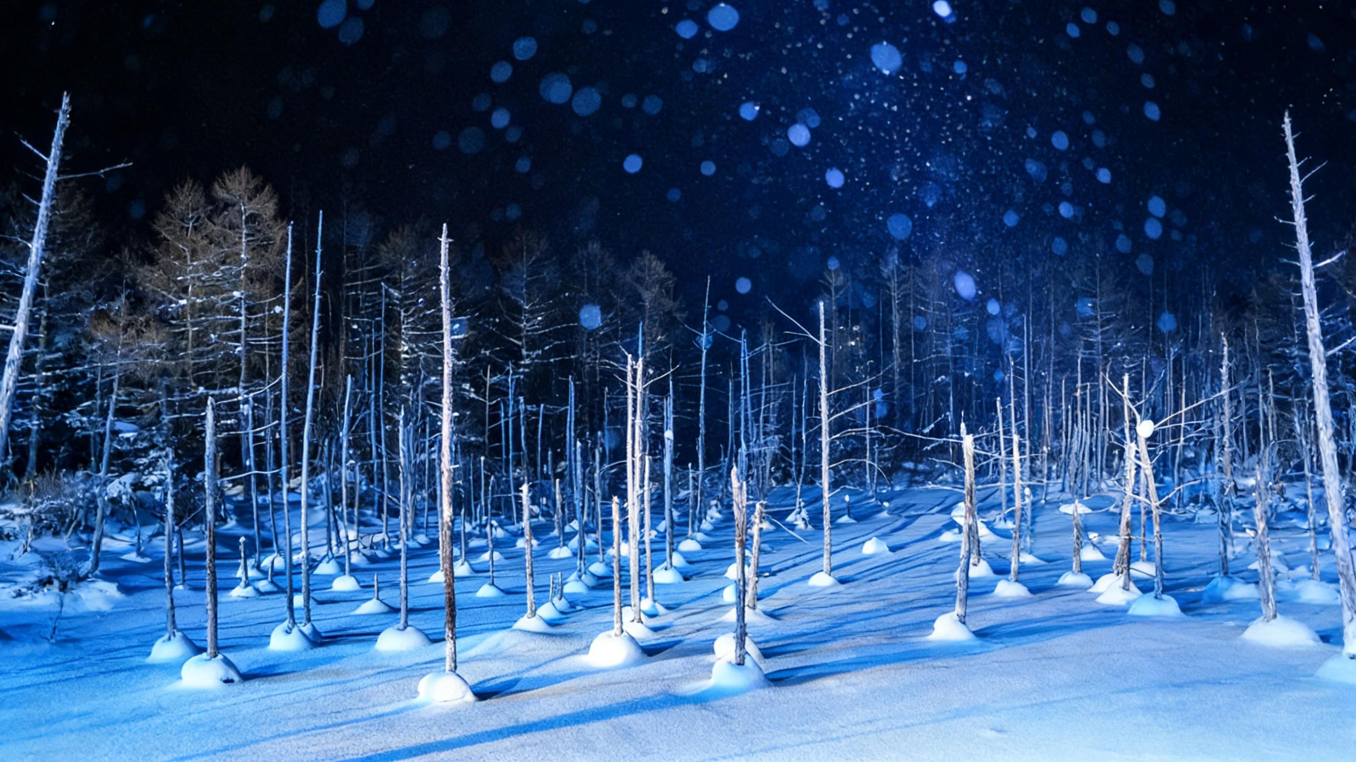 Hokkaido Winter Wonderland: Shikisai no Oka & Blue Pond Illumination Day Tour