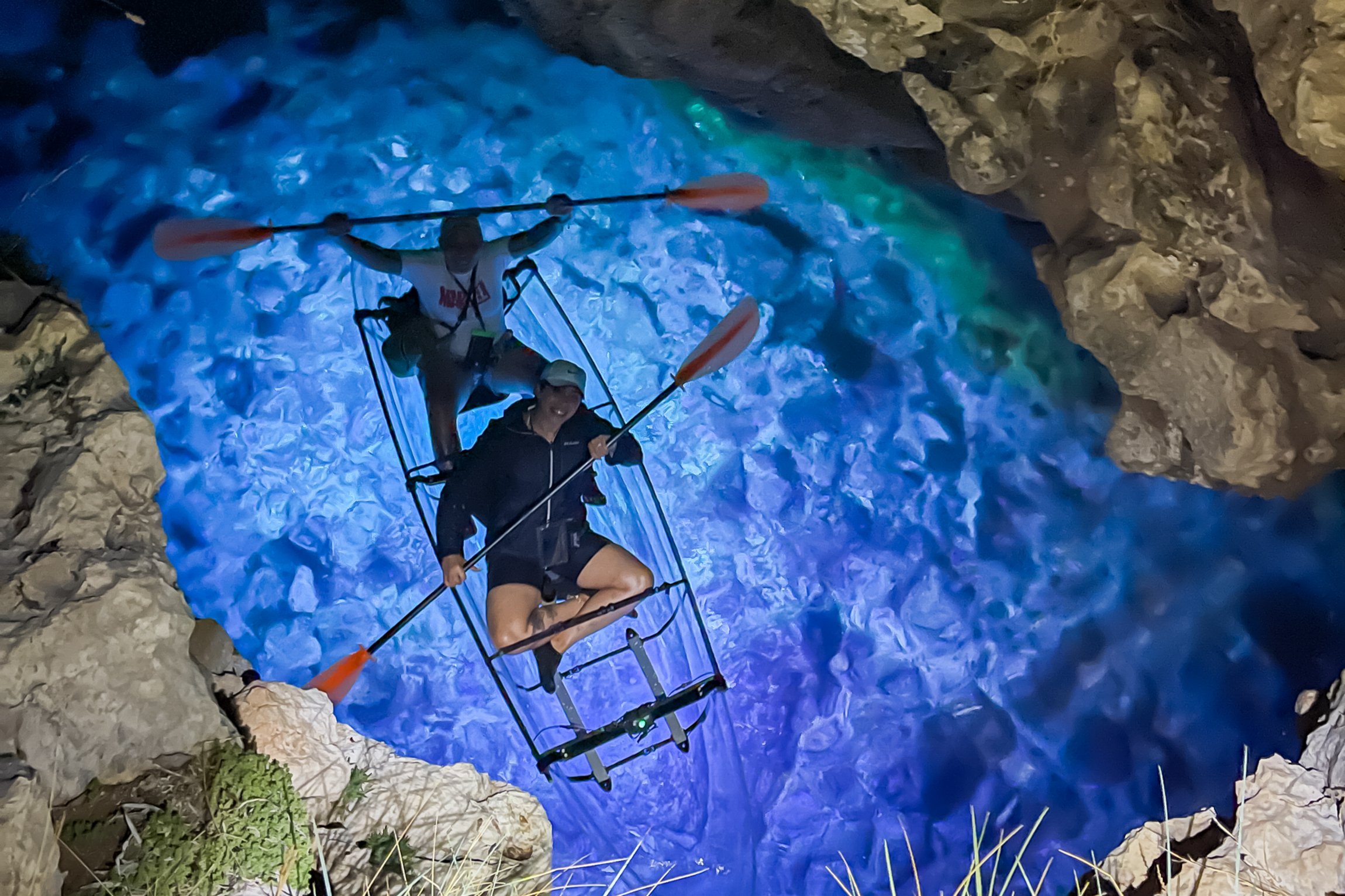 Pula: Transparent Kayak Sunset & Night Glow Tour