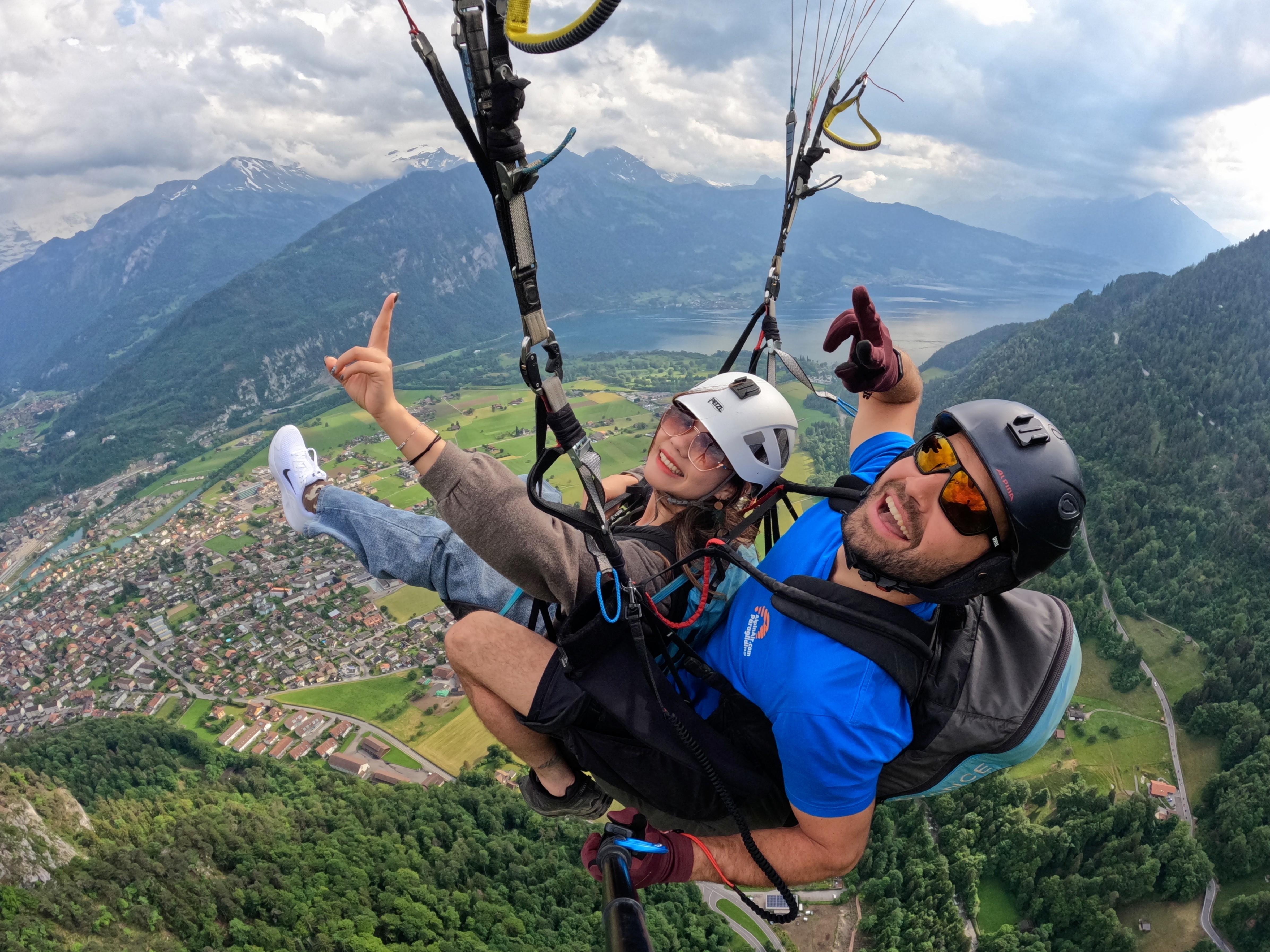 Tandem paragliding over Interlaken Bernese Oberland Switzerland alpine lakes — image 3