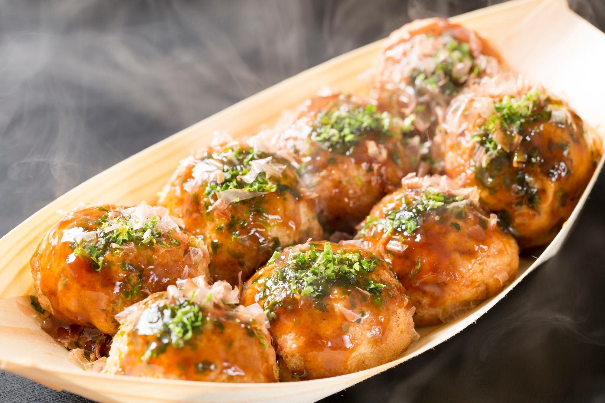 Osaka Street Food Walking Tour with Okonomiyaki Cooking