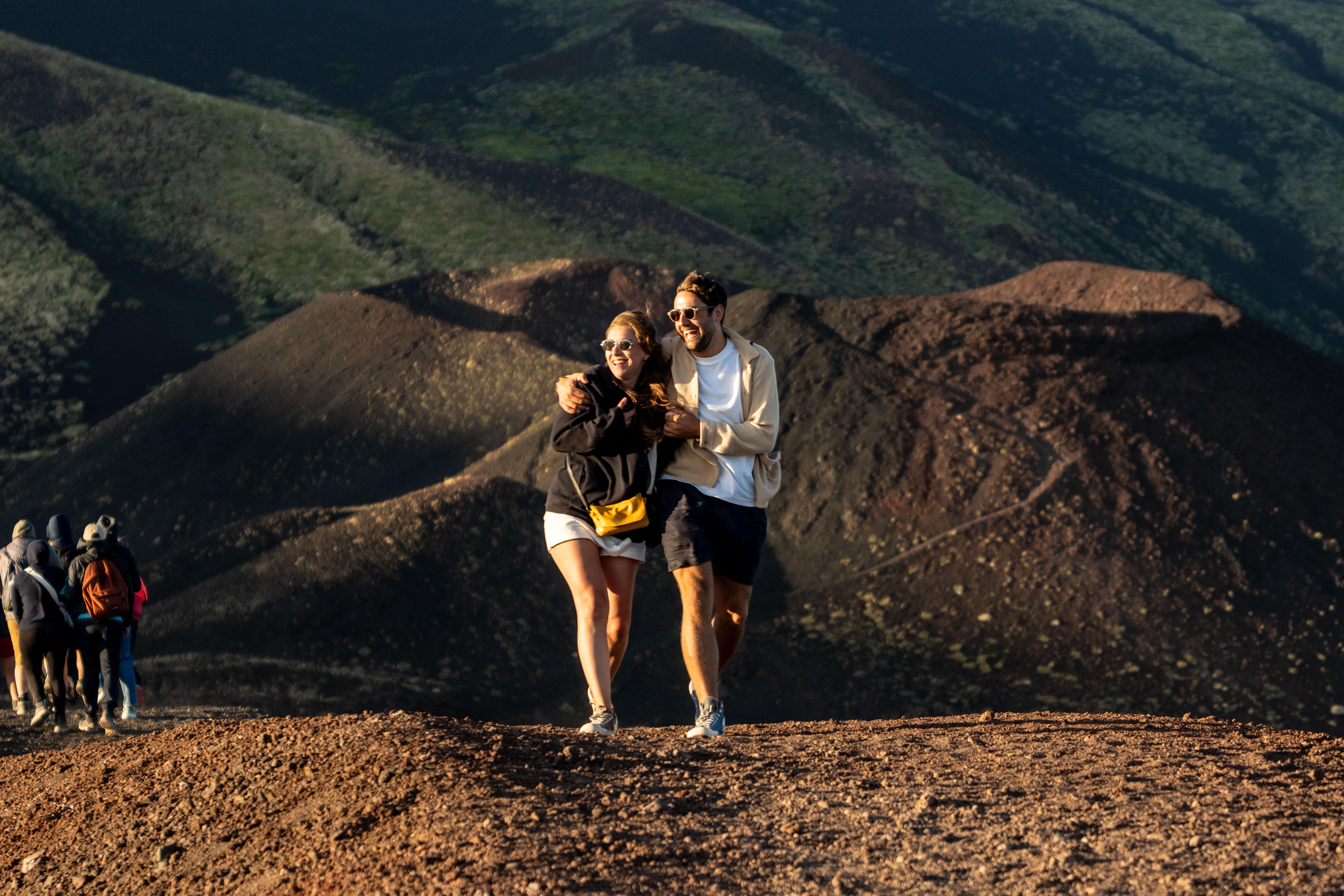 Etna Sunset Tour: Volcano trek, Cave & tasting from Catania