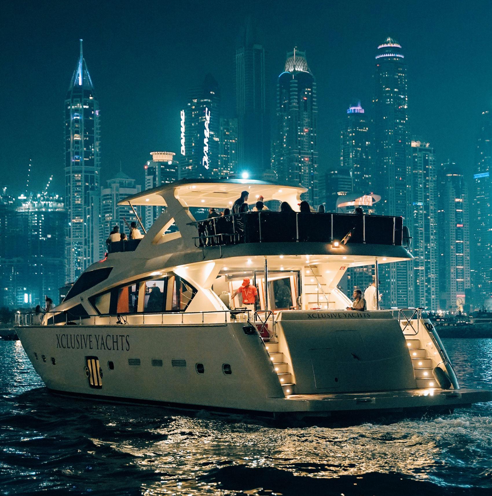 Dubai Marina Luxury Yacht Party – BBQ, Open Bar & Live DJ