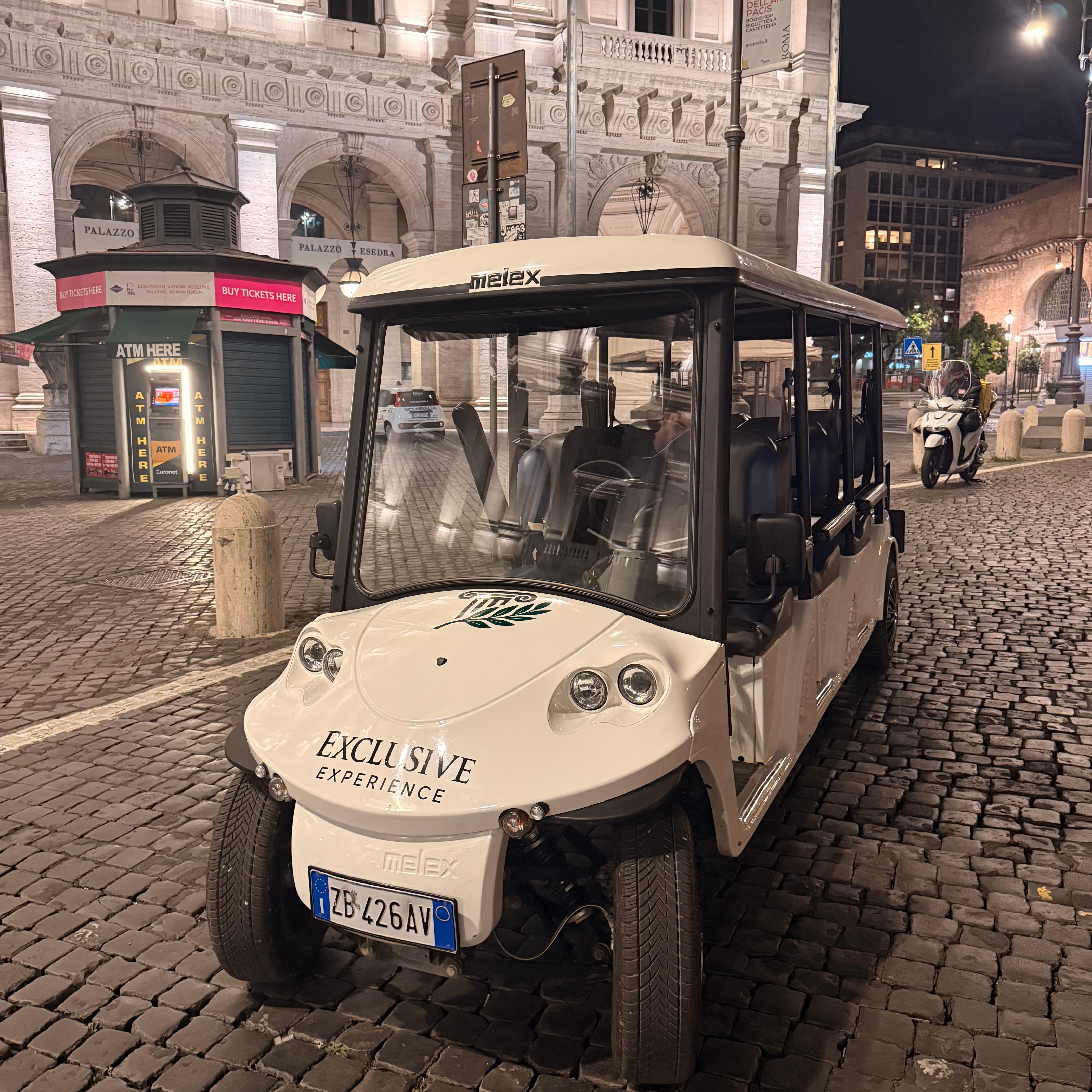 Rome Golf Cart Adventure with Traditional Osteria Dining