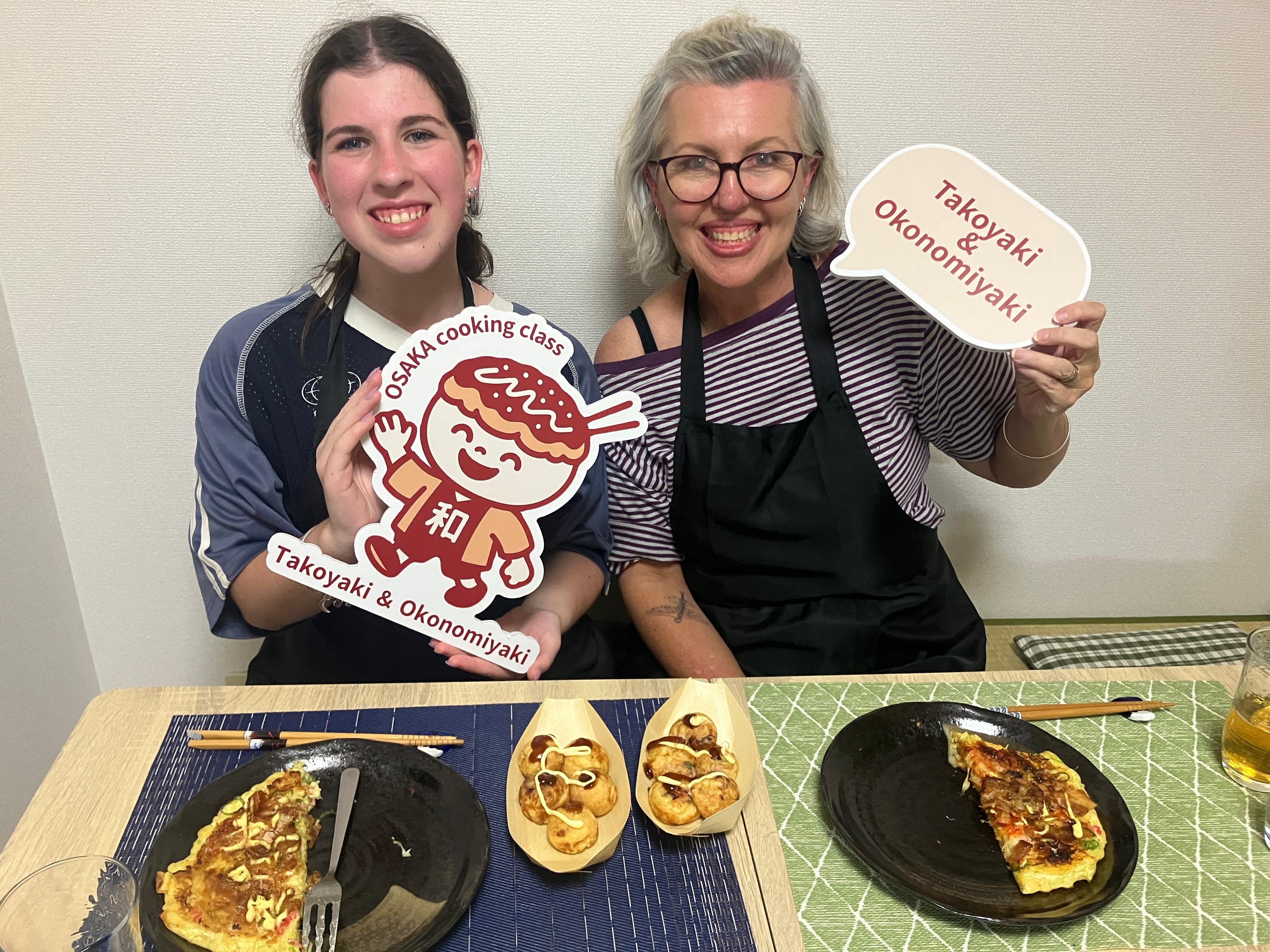 Osaka : Cooking Class Okonomiyaki & Takoyaki course in Nanba